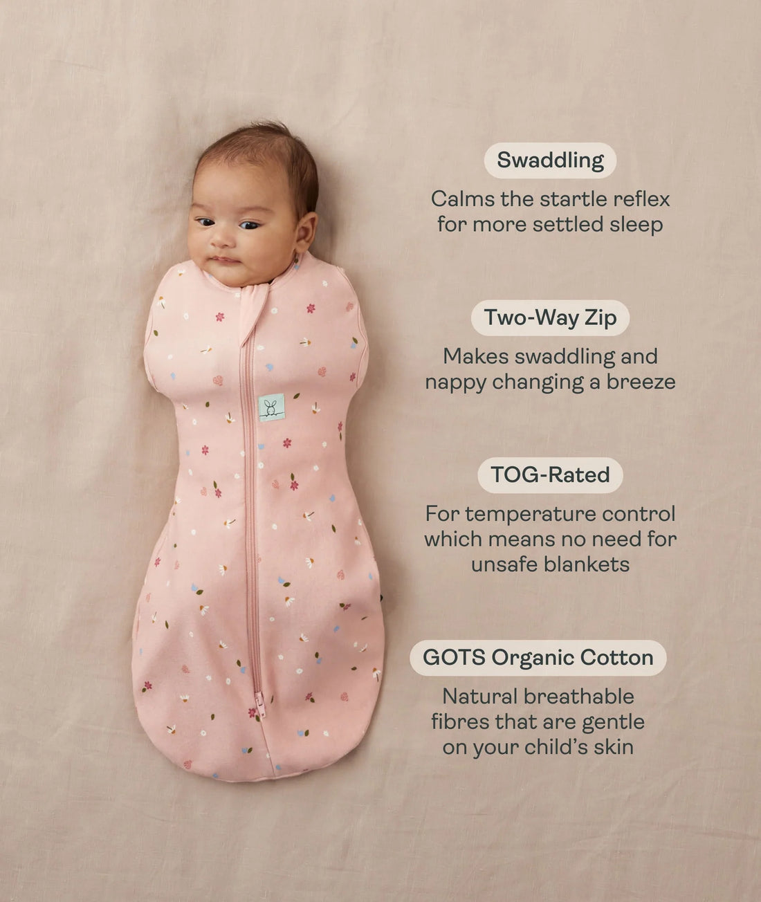 ErgoPouch Cocoon Swaddle Bag Daisy&