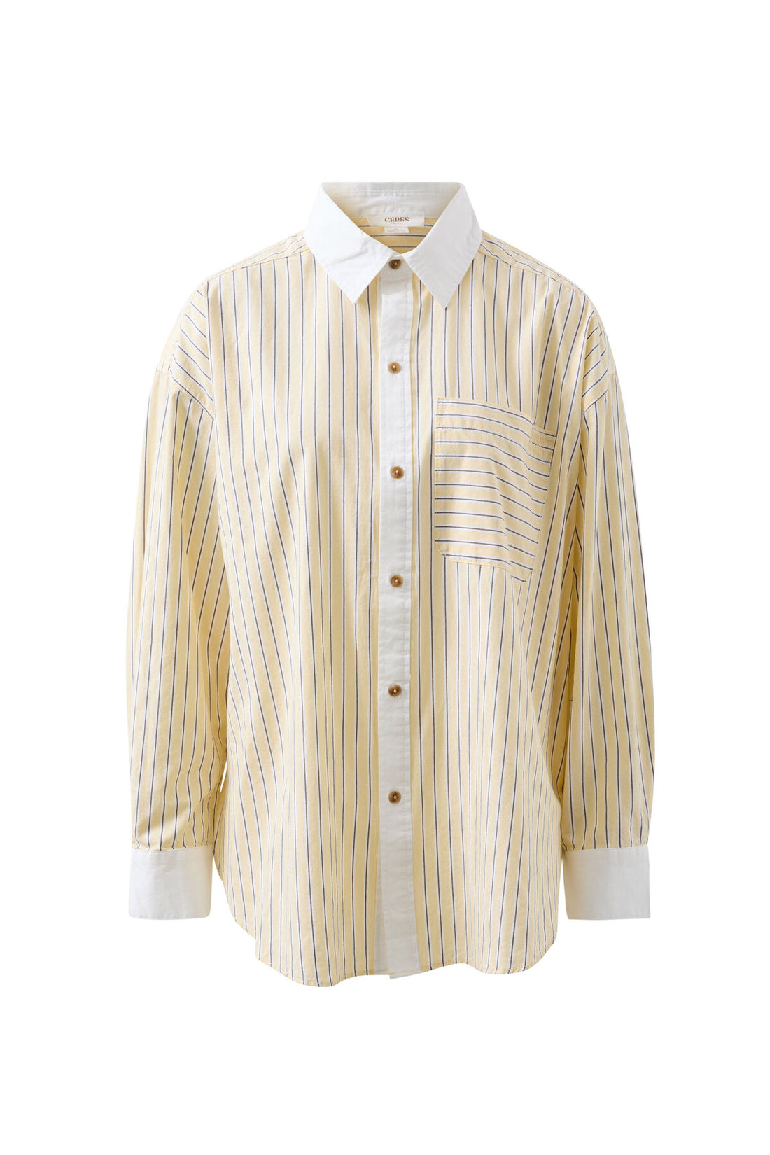 Ceres Peta Oversized Shirt Sunny Yellow Stripe