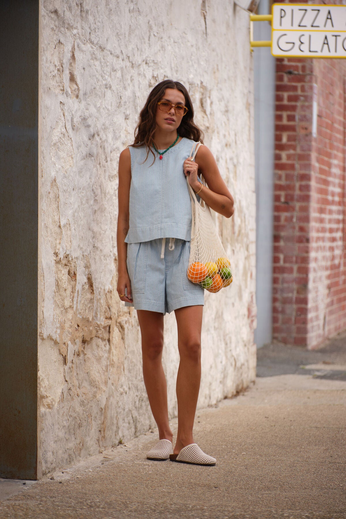 Ceres Darcy Relaxed Everyday Short Indigo/White Stripe