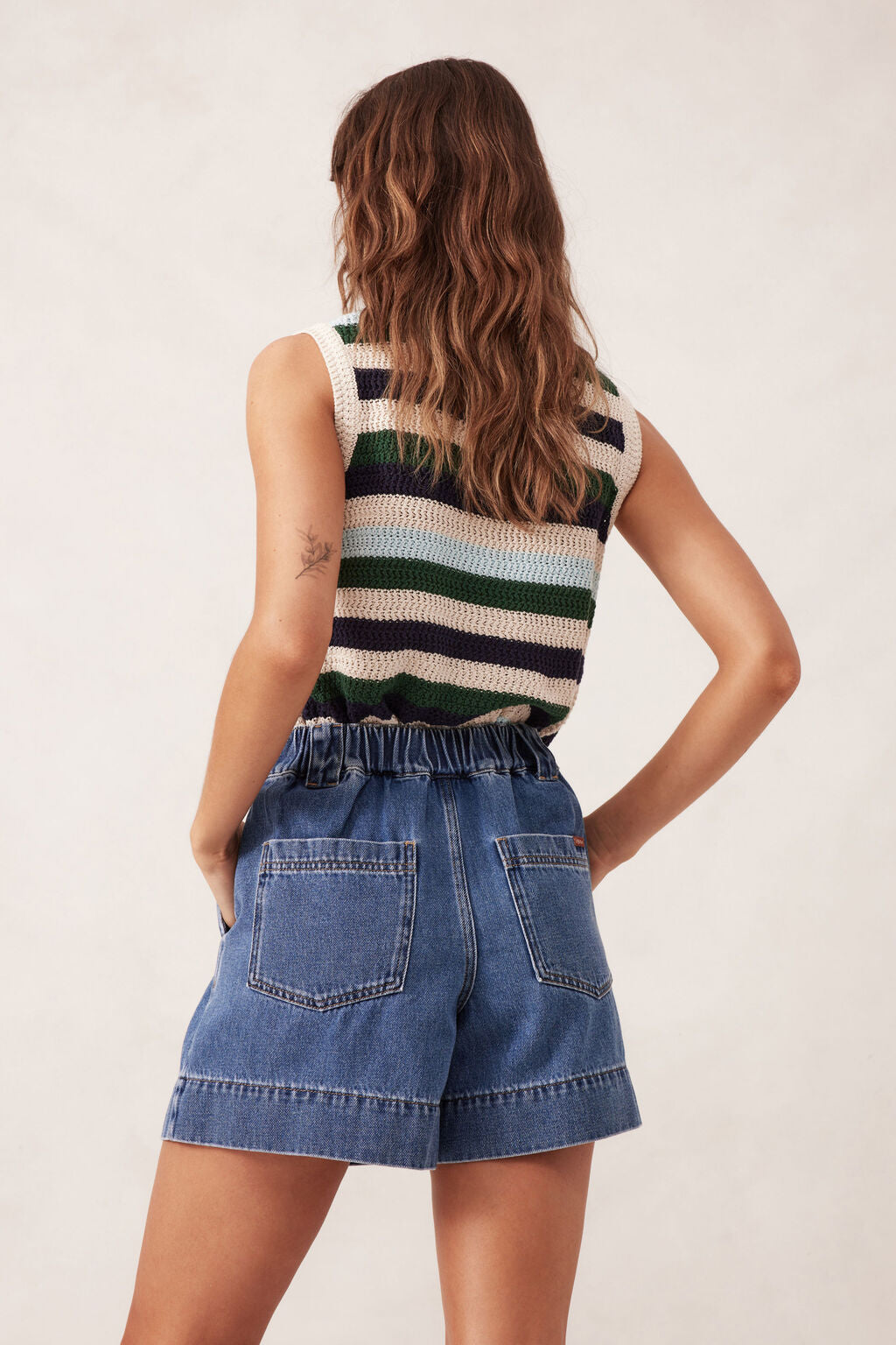 Ceres Pleat Front Short/Washed Indigo