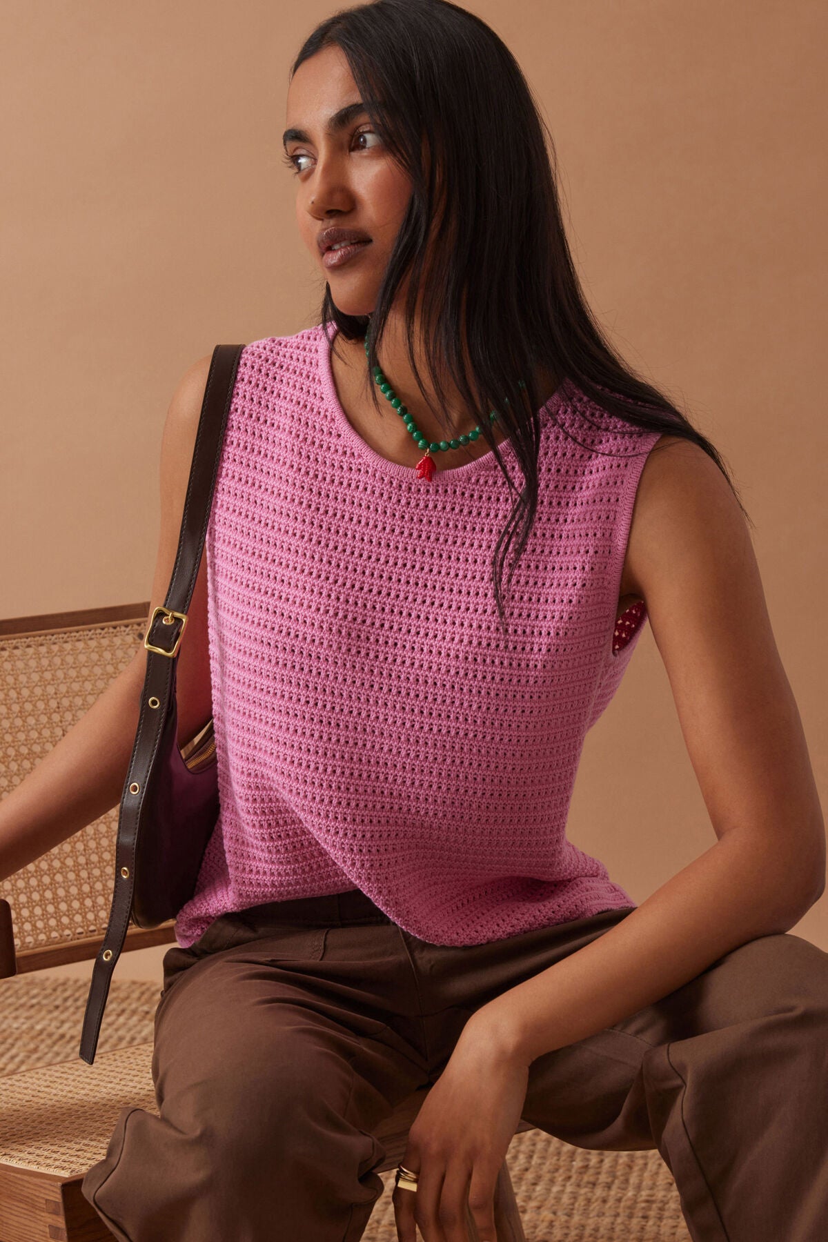 Ceres Margot Mesh Tank Hibiscus Pink