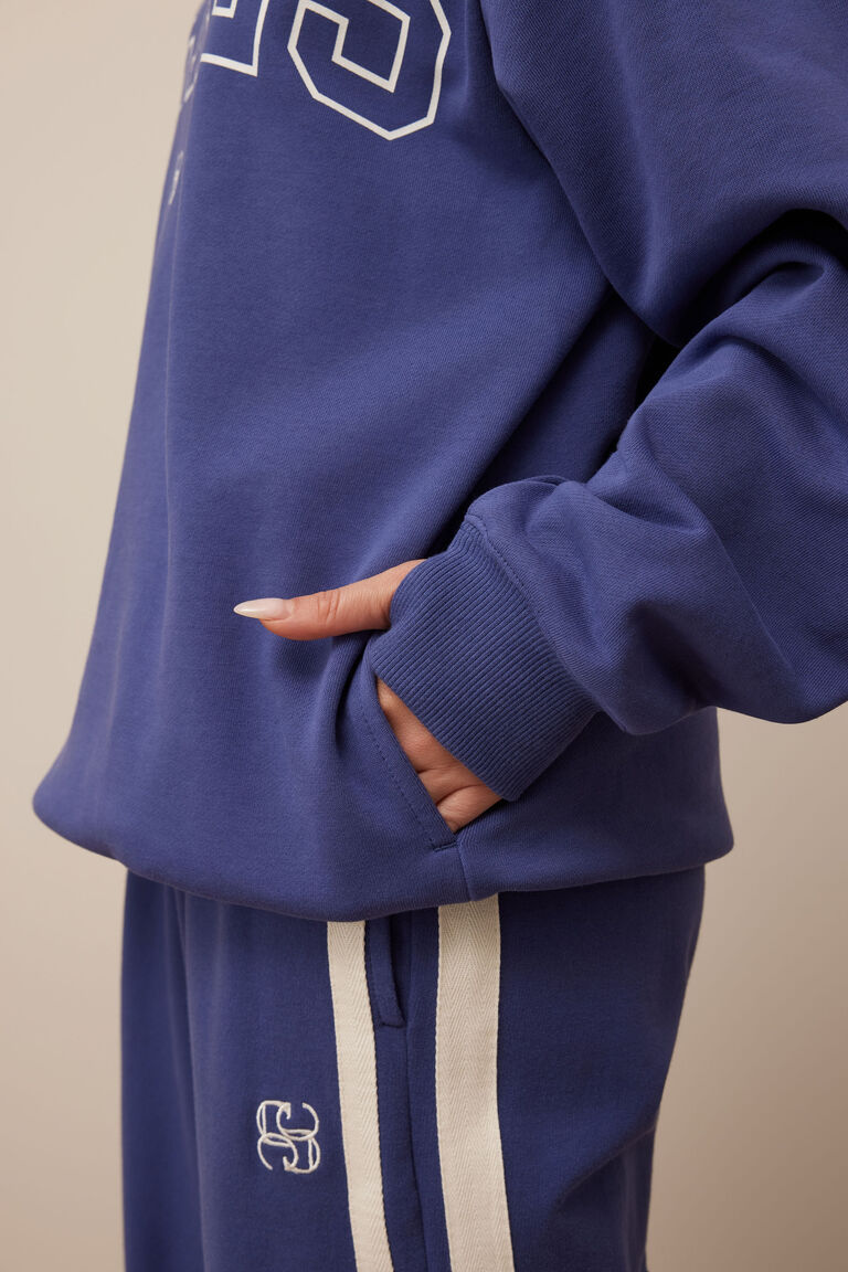Ceres Life Isla Oversized Slo Washed Navy White Heritage Logo