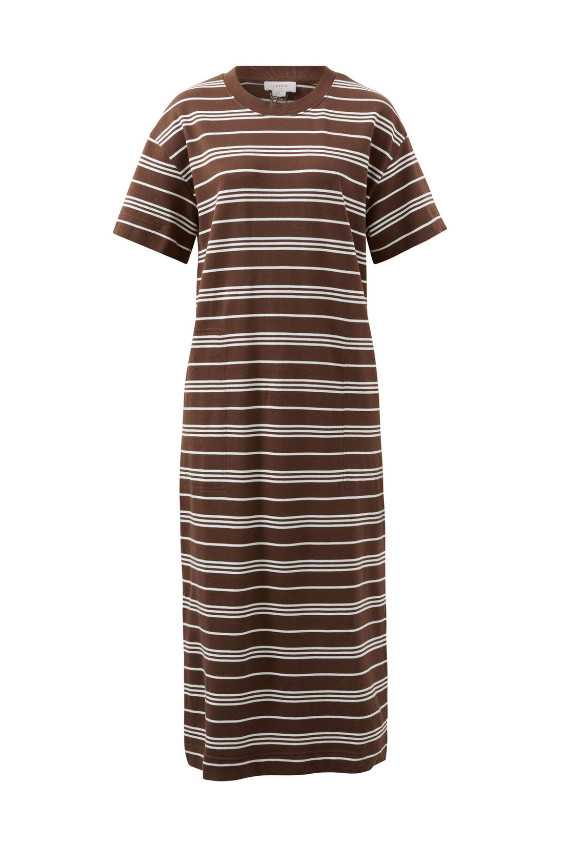 Ceres Charlotte Midi Terry Dress Chocolate White Stripe