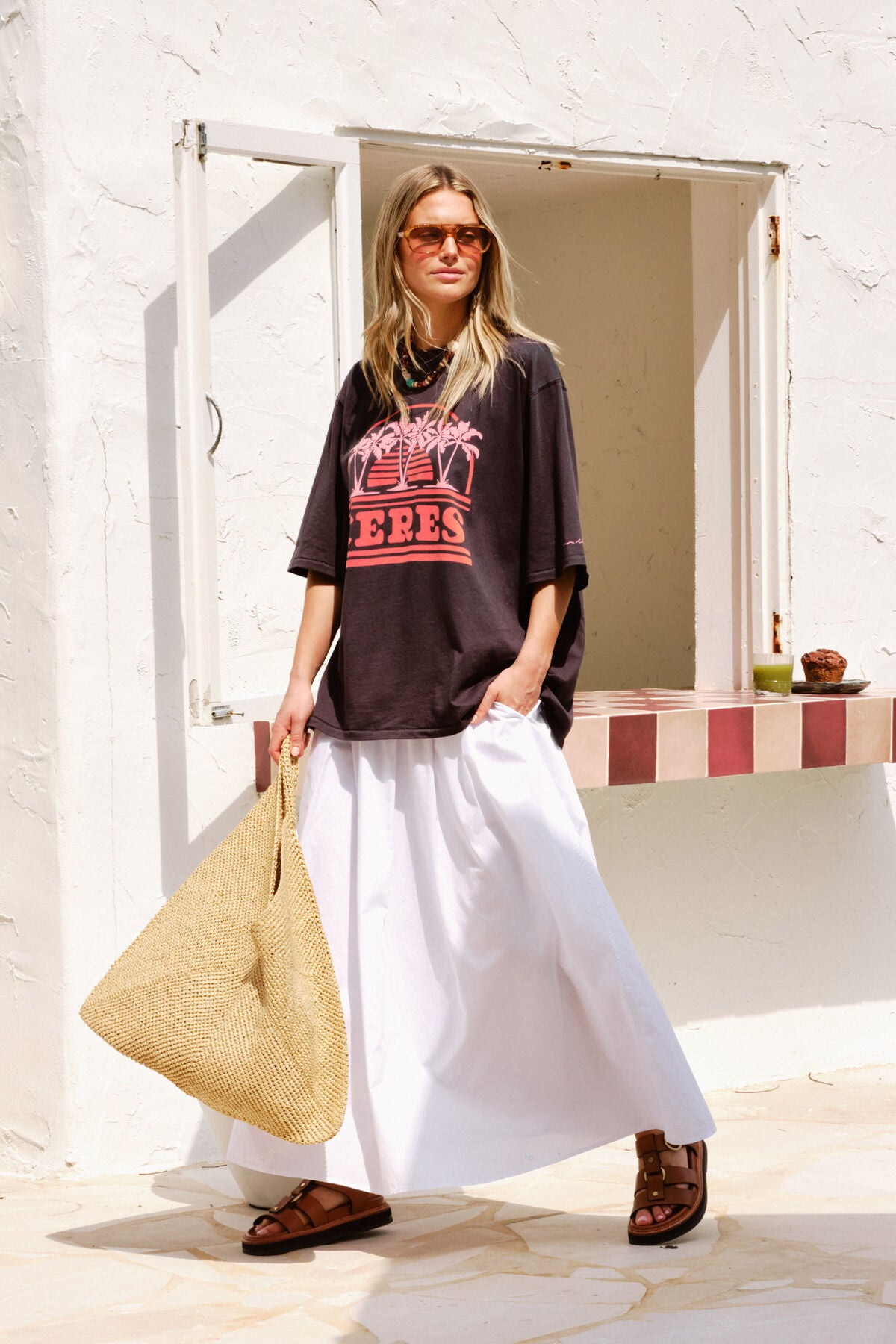 Ceres Florence Maxi Skirt White
