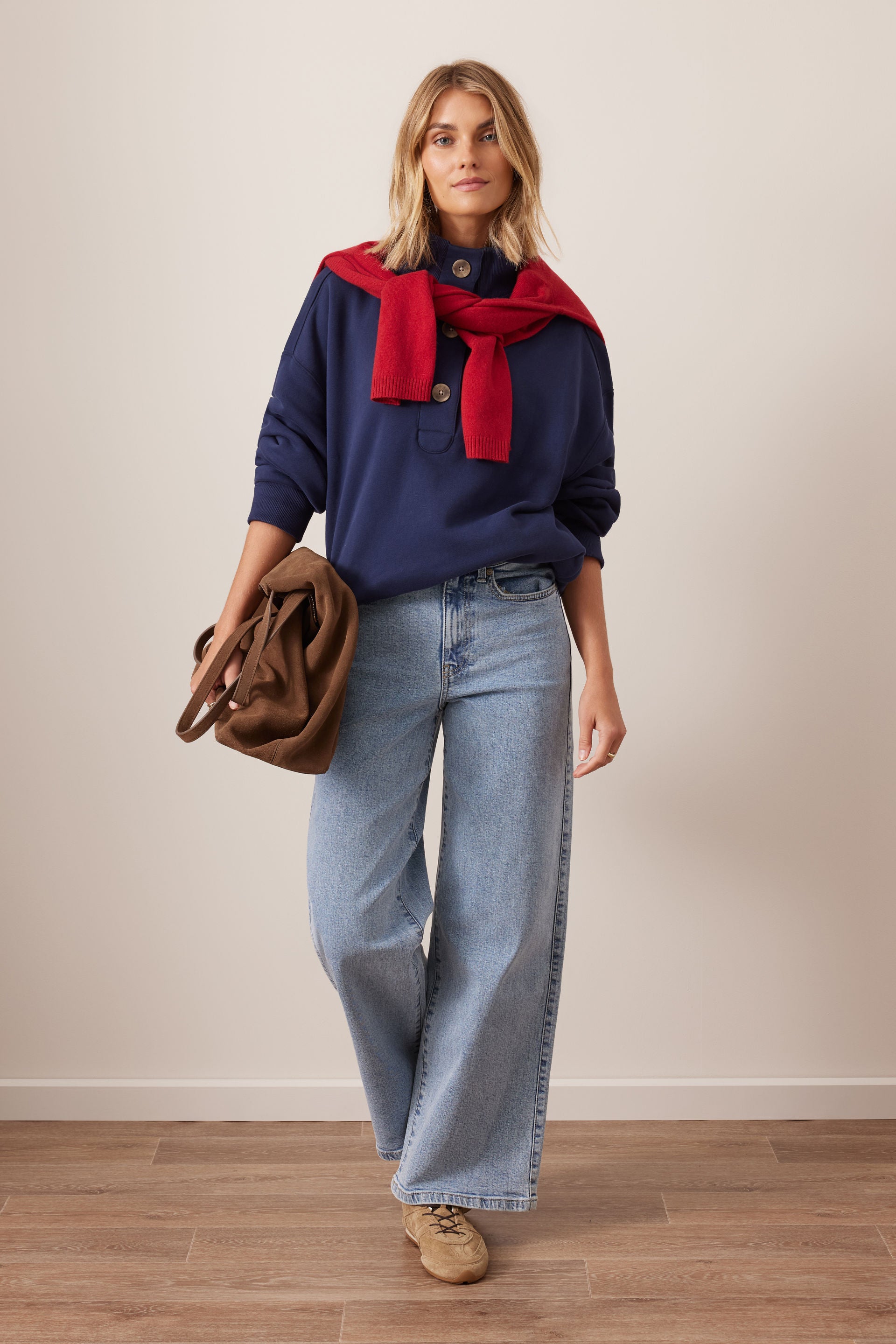 Ceres Evie Wide Leg Jeans Mid Vintage Blue