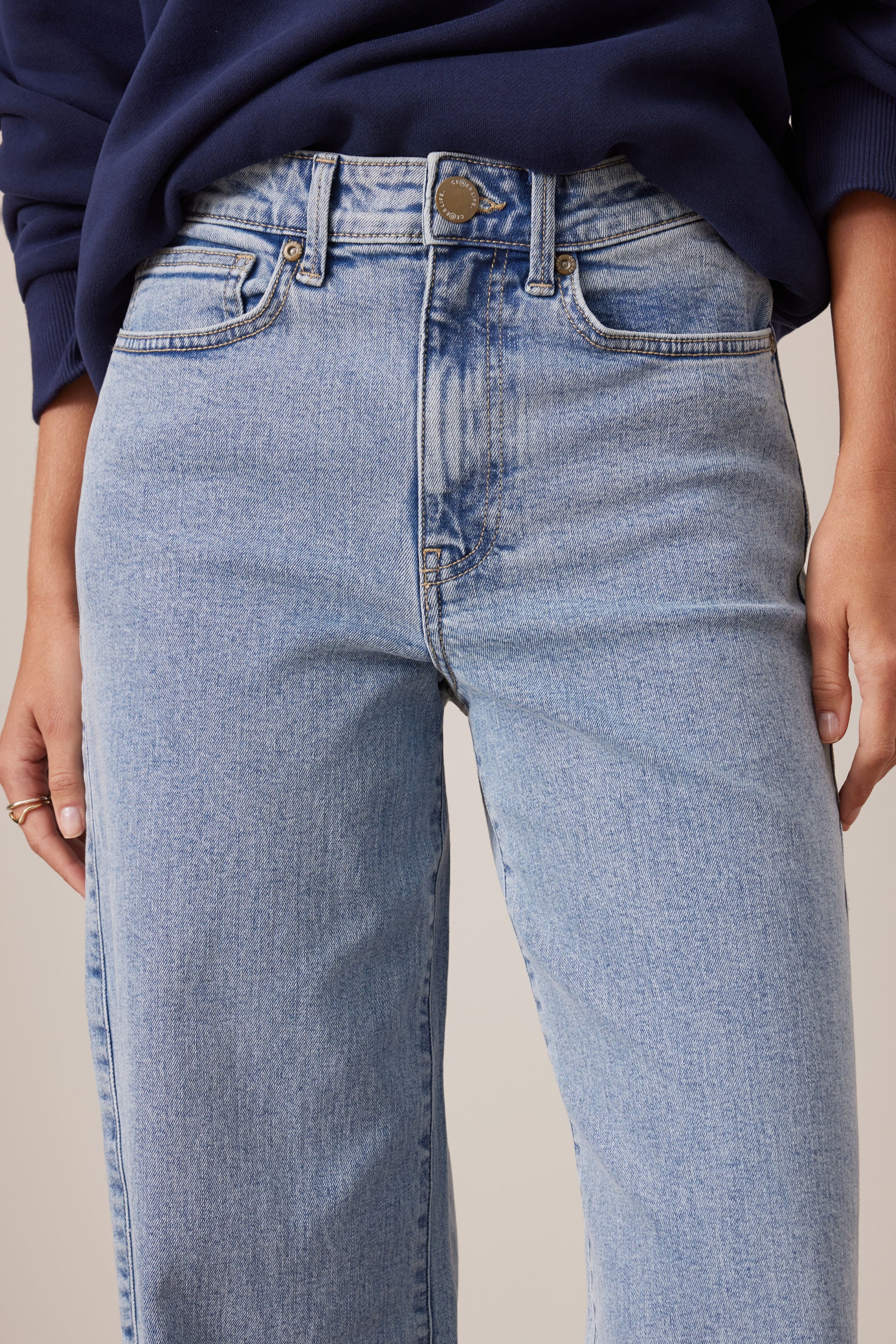 Ceres Evie Wide Leg Jeans Mid Vintage Blue