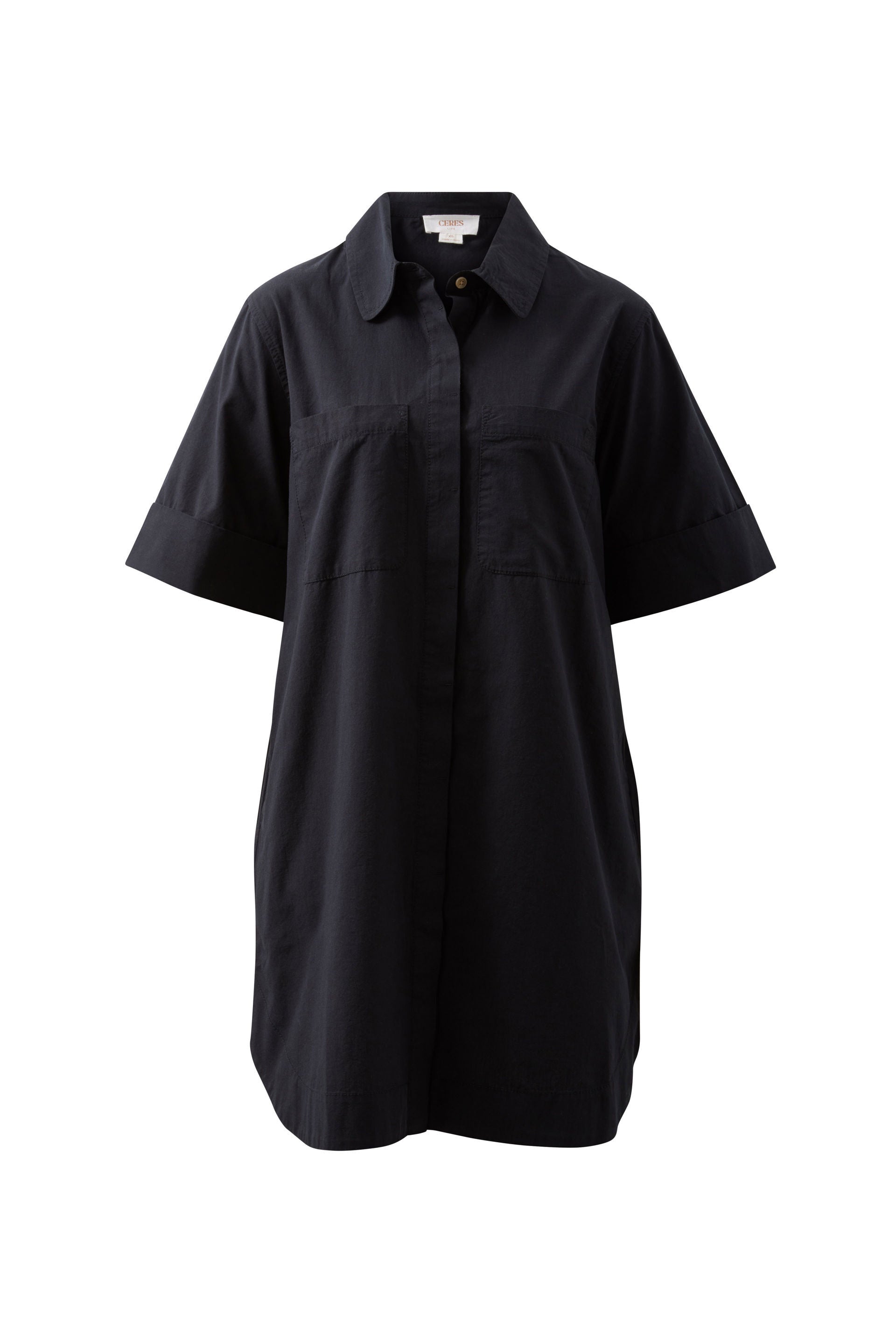 Ceres Sara Mini Shirt Dress Black