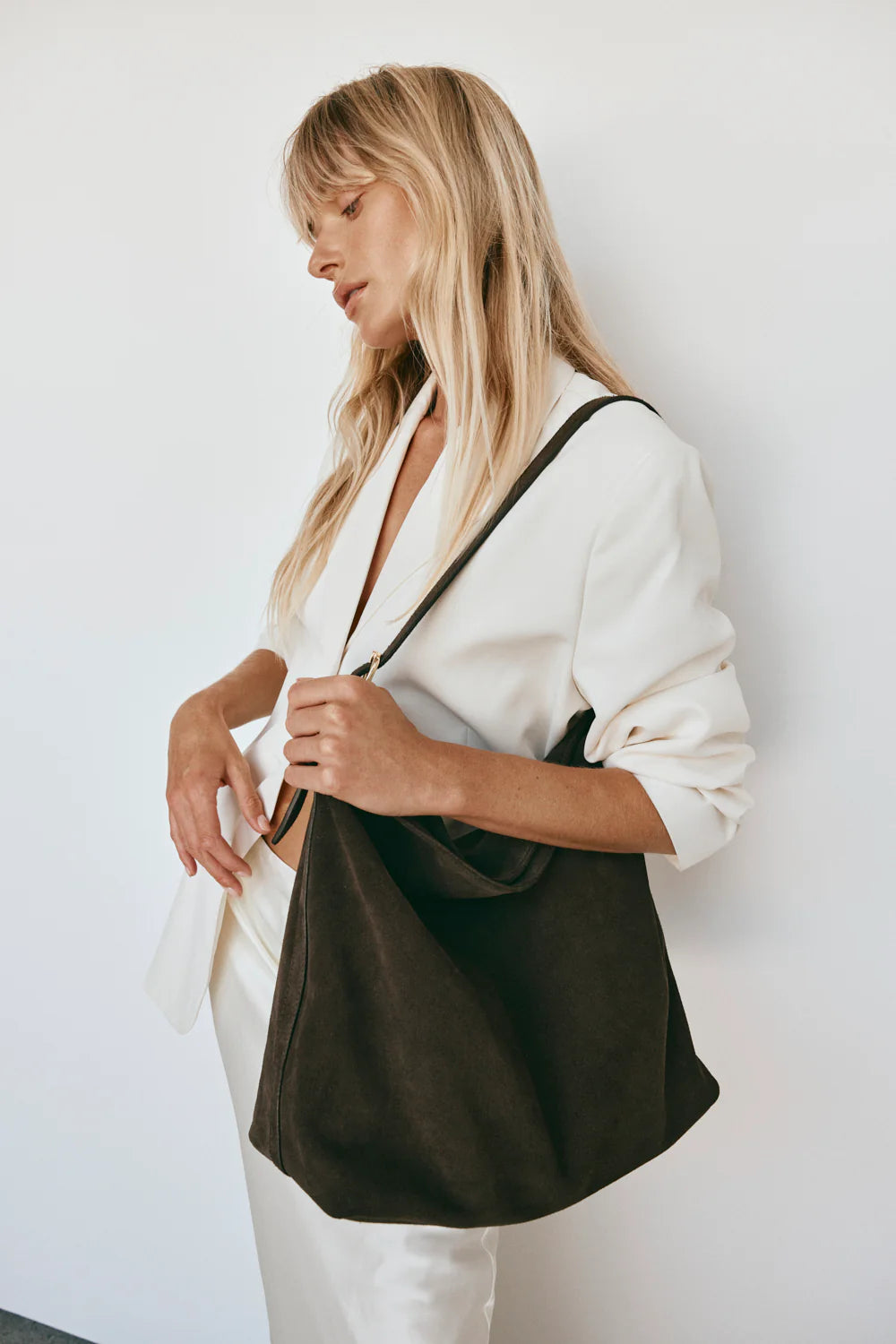 Vestirsi Savannah Suede Dark Chocolate Hobo Bag