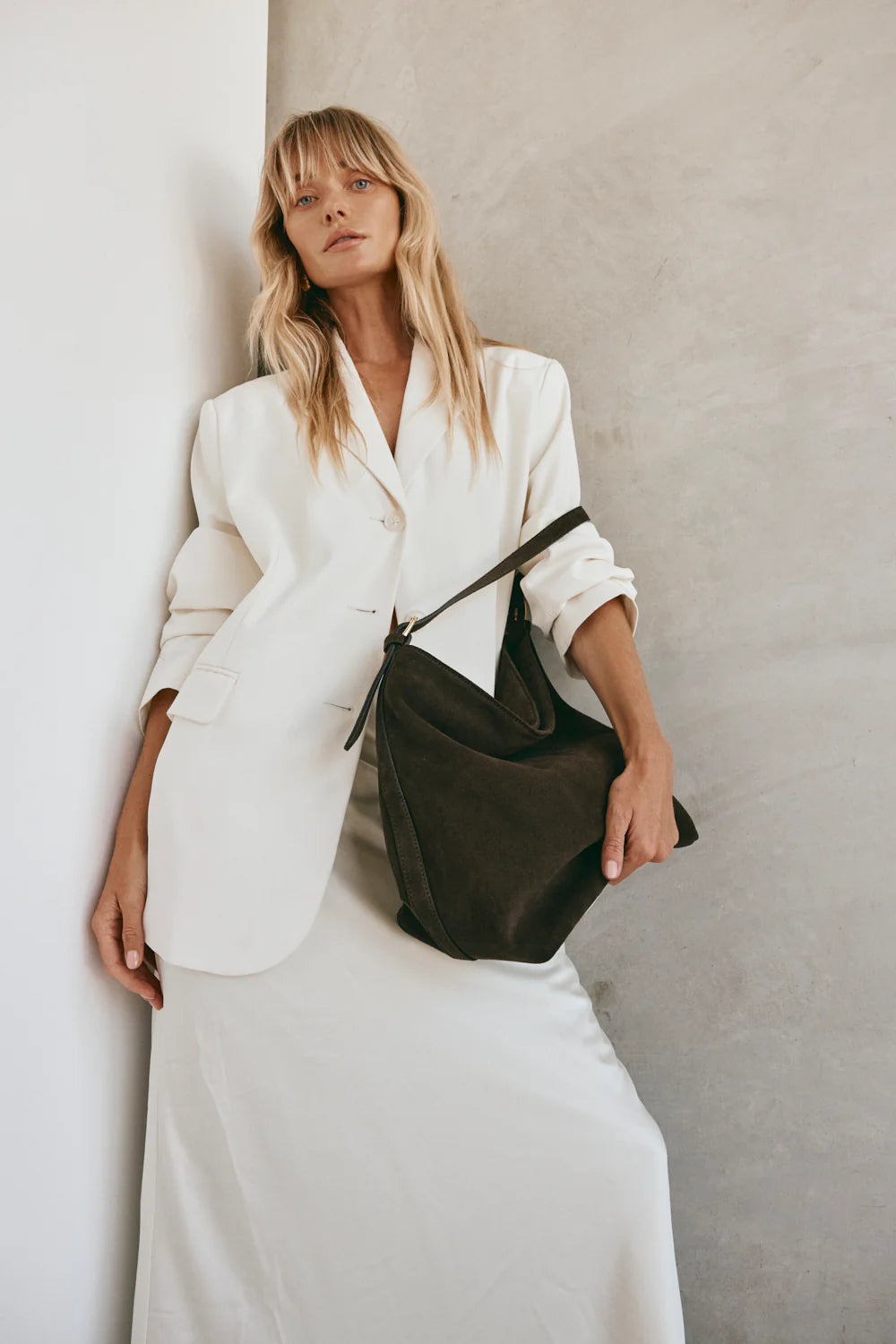 Vestirsi Savannah Suede Dark Chocolate Hobo Bag