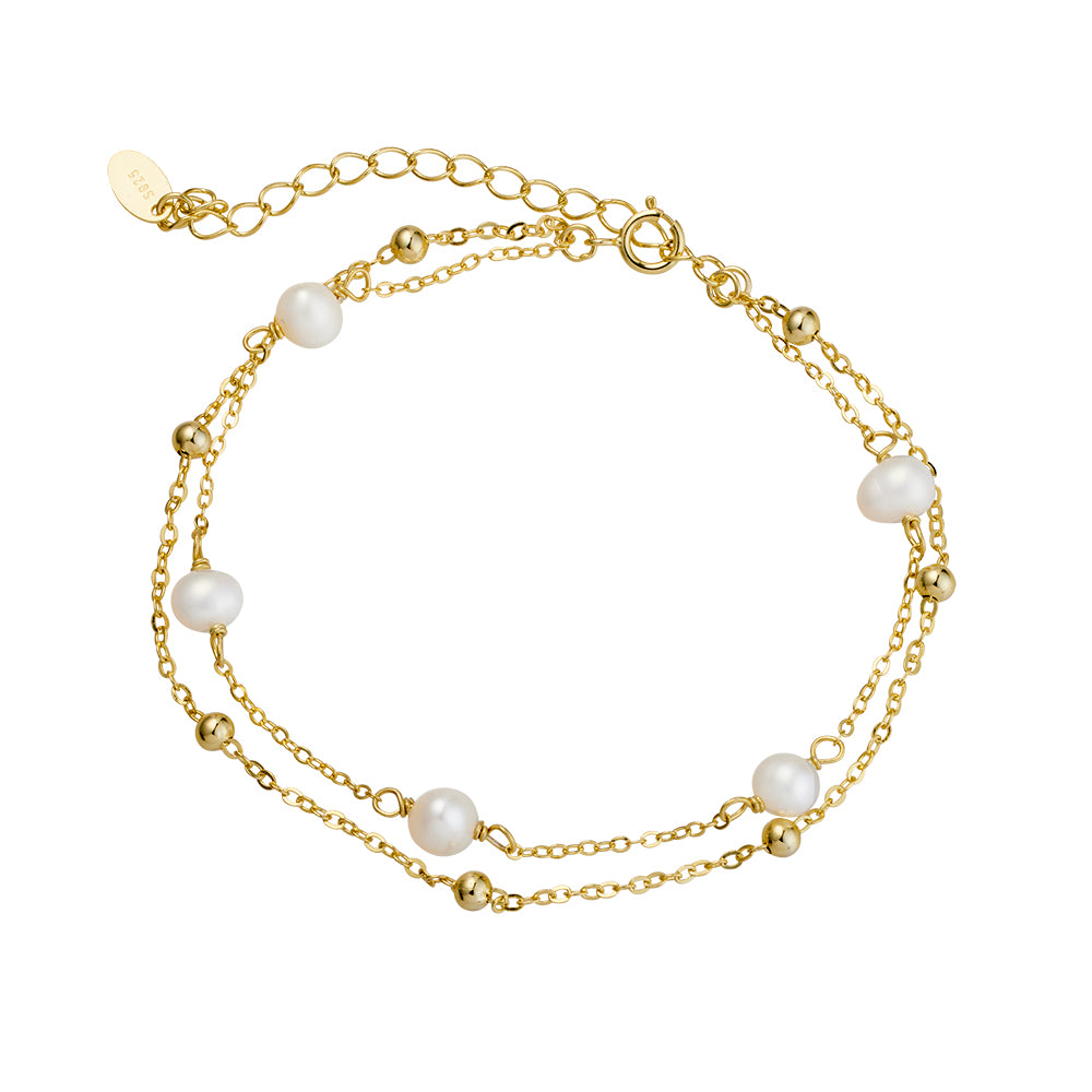Sterling Silver Double Gold Petra Bracelet