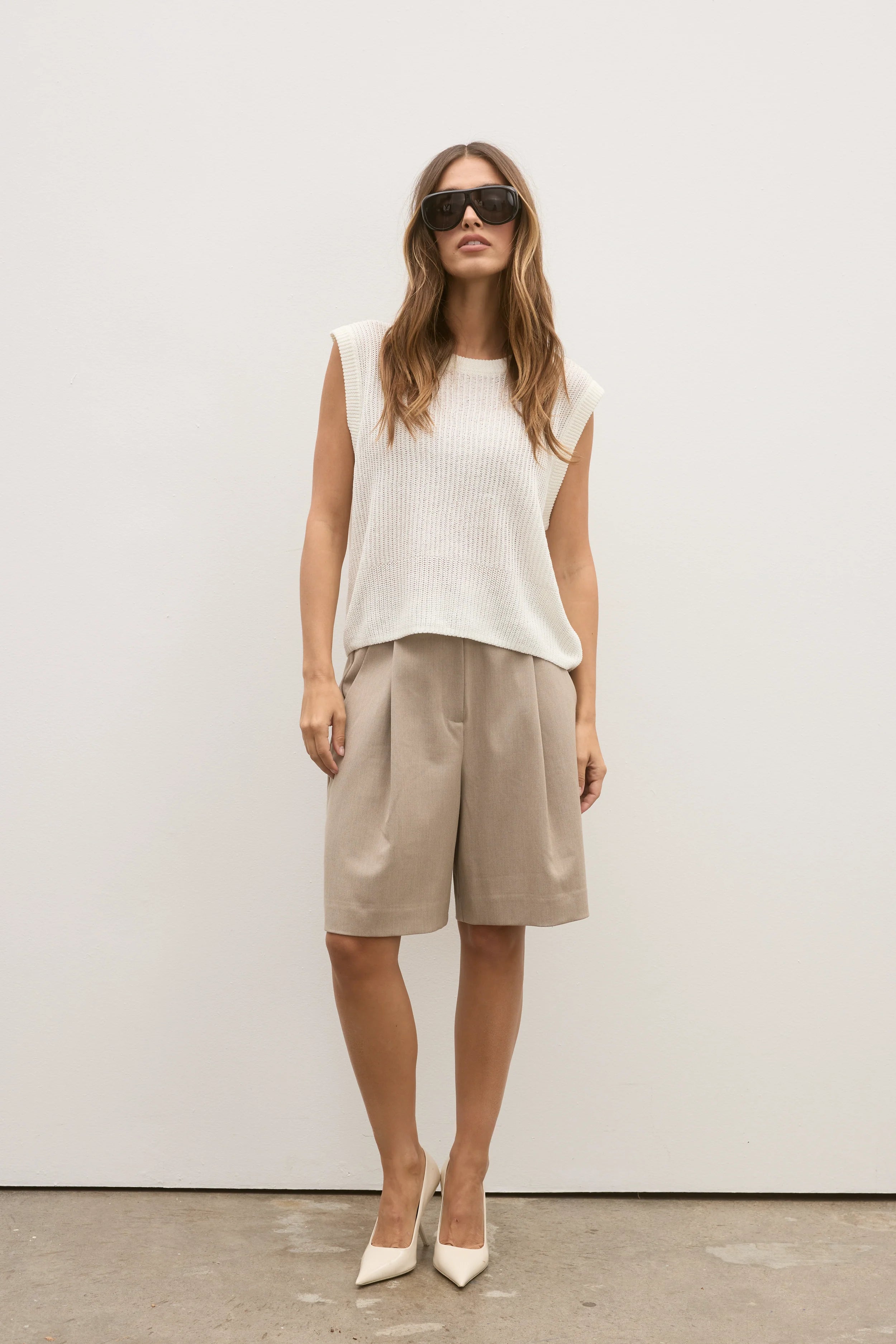 Bayse Margo Knit Vest Ivory