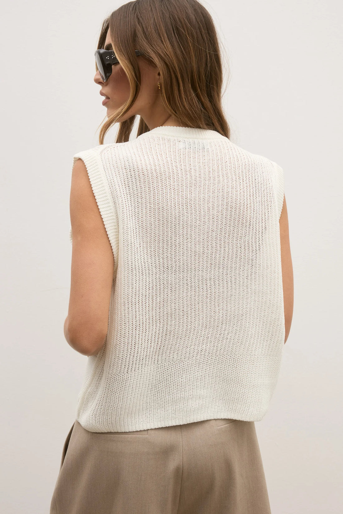 Bayse Margo Knit Vest Ivory