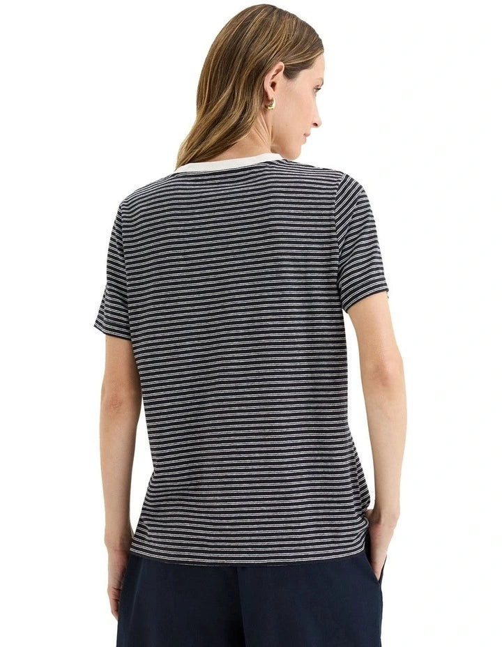 Yarra Trail Ridge Tee Navy/White