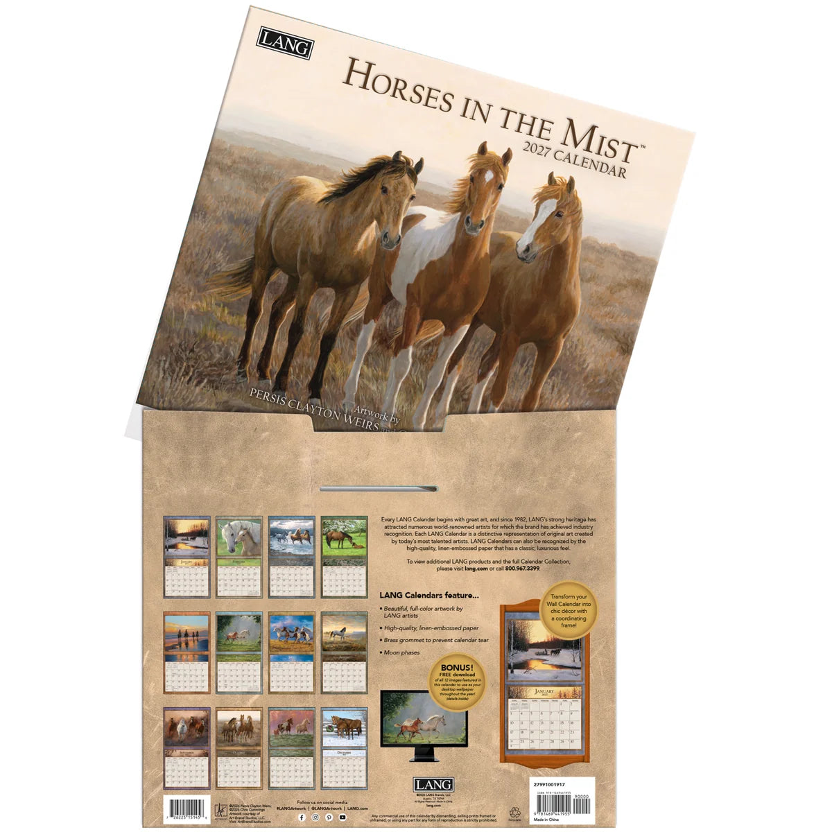 Horses in the Mist 2027 Lang Calendar