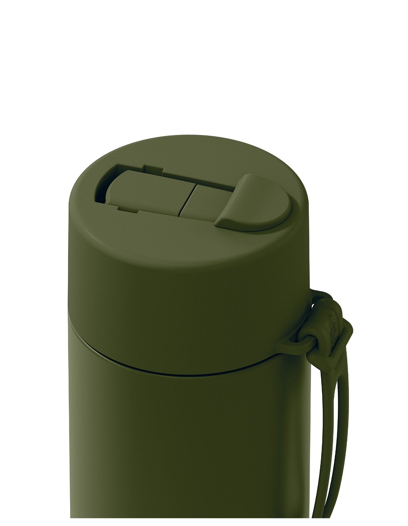 Frank Green Stainless Steel Ceramic Reusable Bottle Khaki With Flip Straw Lid 20oz/595ml
