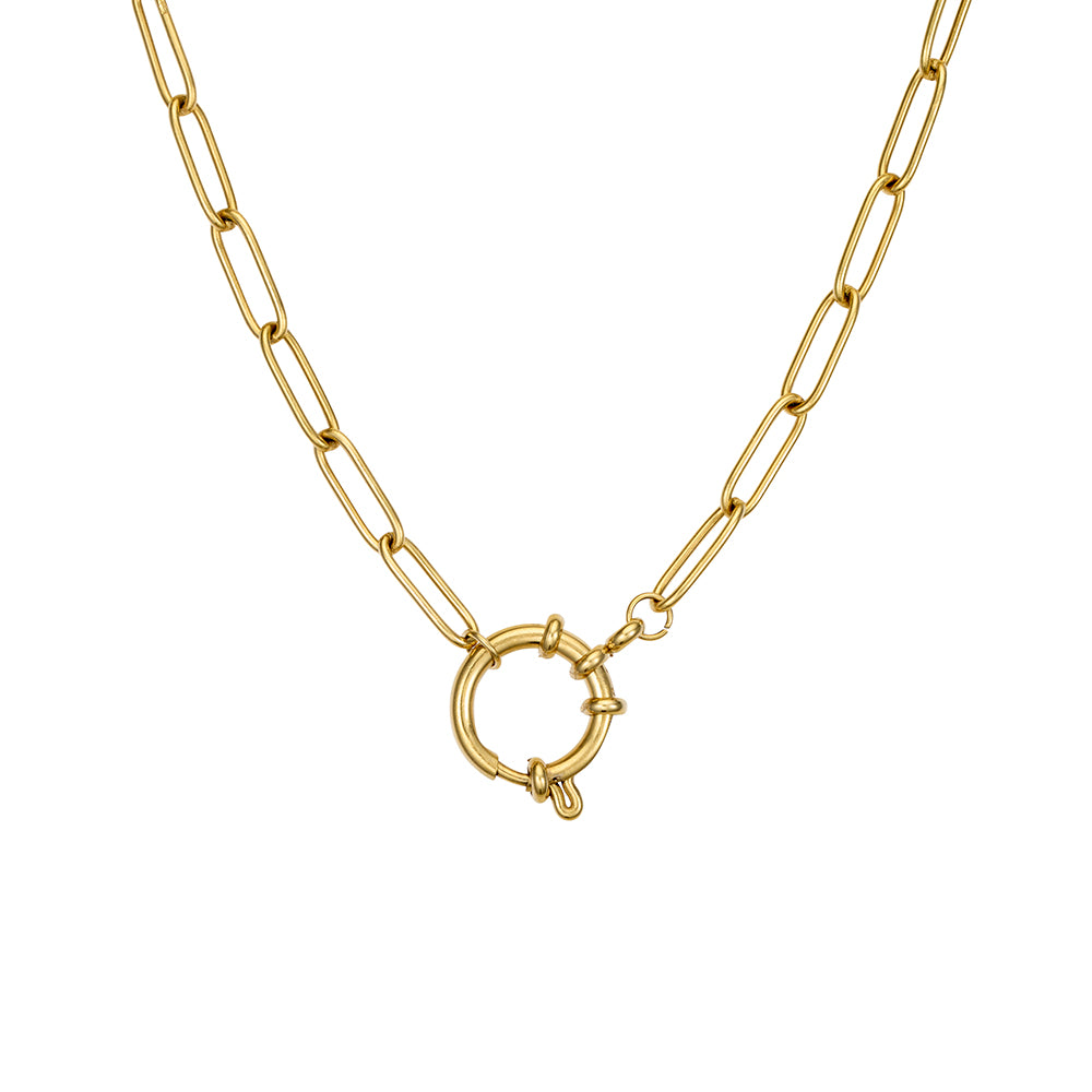 Seren stainless steel gold plated charm chain (44CM Length)