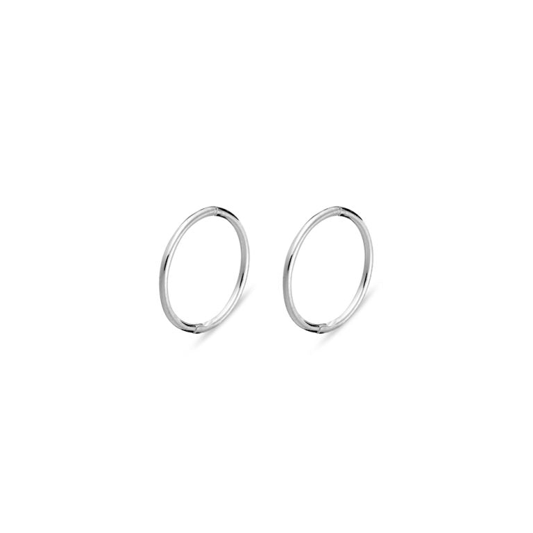 Sterling Silver Hinged Plain Sleepers 10mm