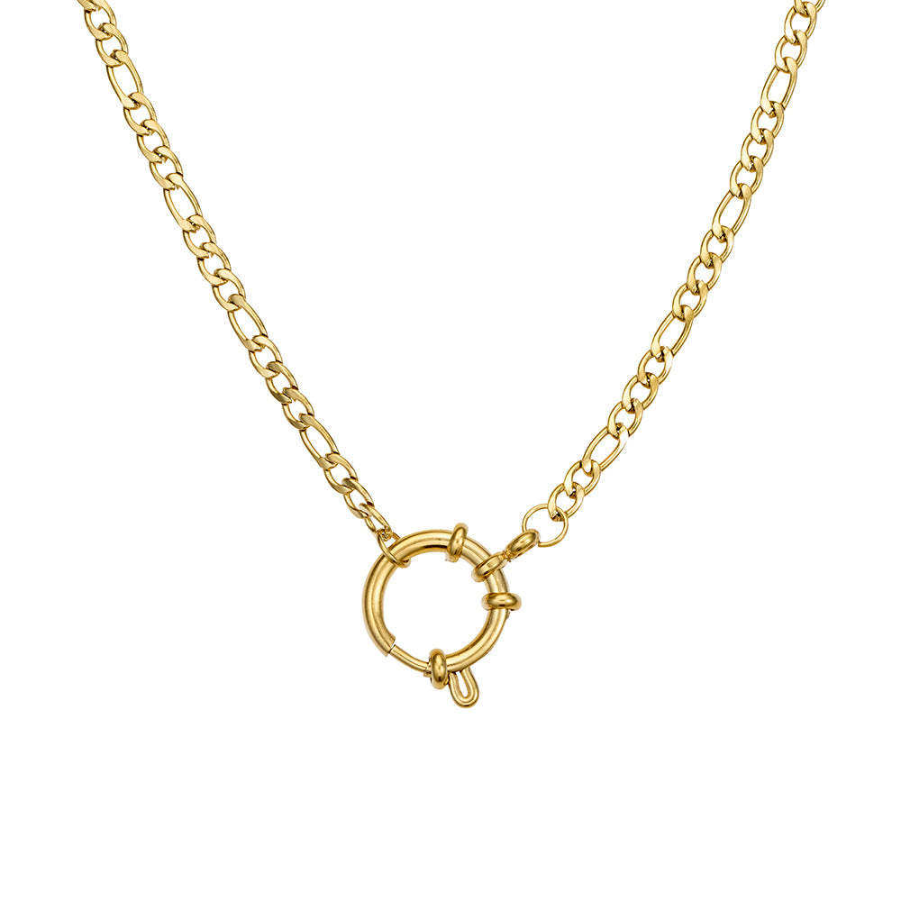 Seren stainless steel gold plated charm chain with 14MM Clasp