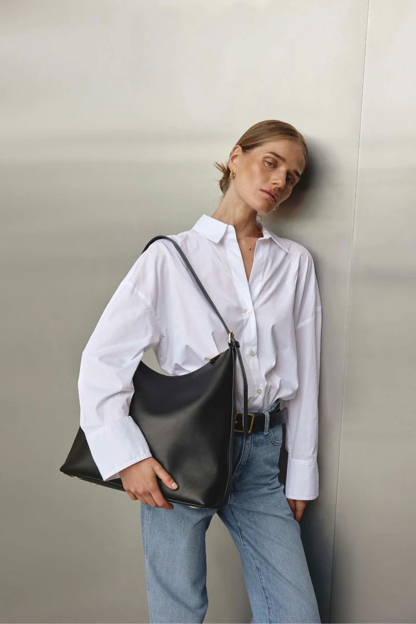Vestirsi Harper Large Leather Hobo Bag Black
