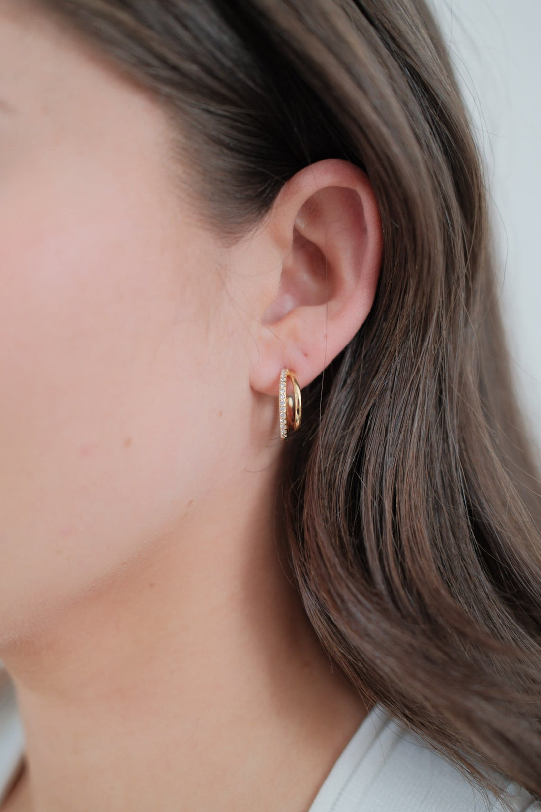 Zafino Celeste Hoop 18KT Gold Plated / Clear