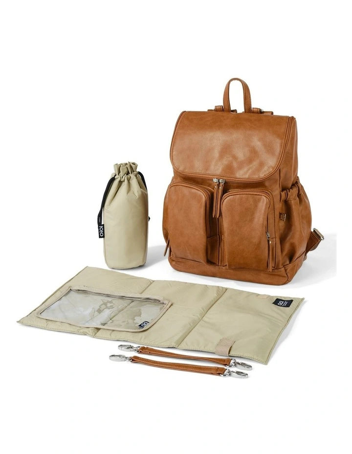 OiOi Signature Nappy Backpack Tan Vegan Leather