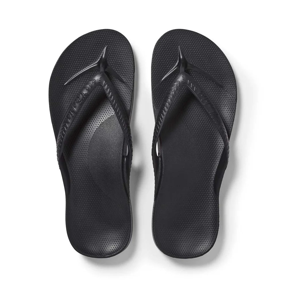Archies Arch Support Thongs Classic Black