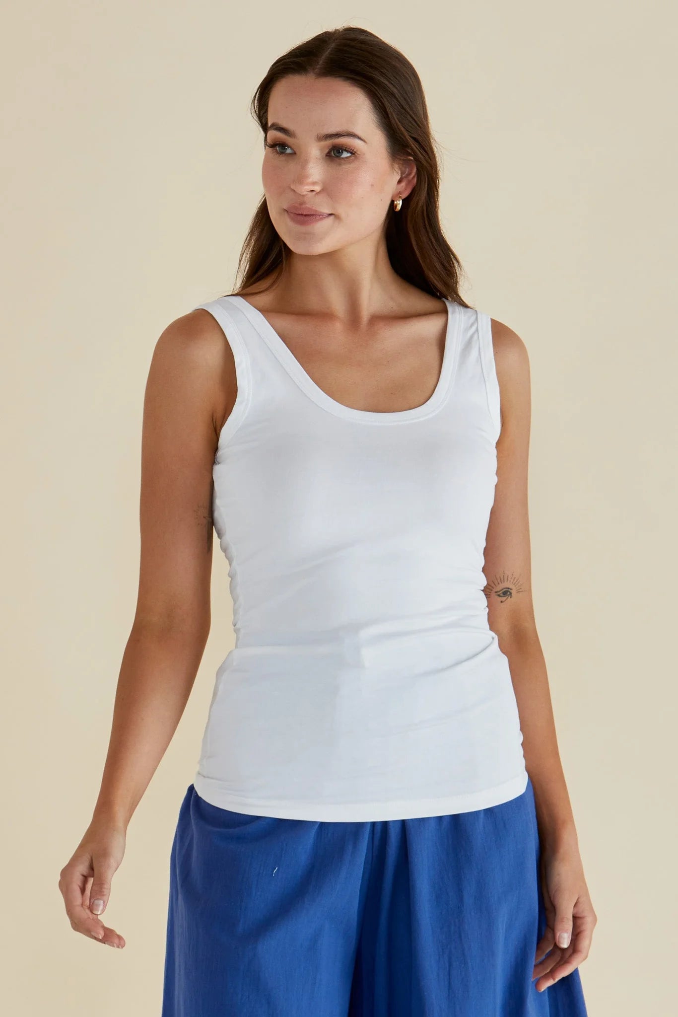 Betty Basics Emma Scoop Tank White