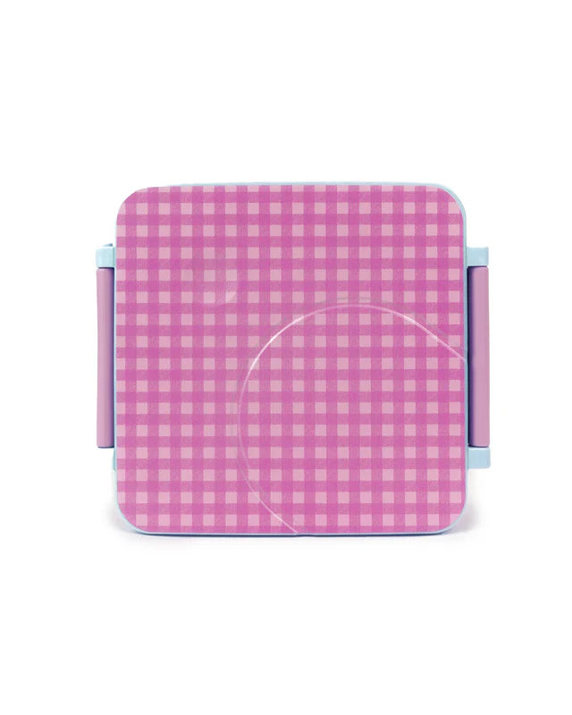 The Somewhere Co Lilac Gingham Mini Bento Lunch Box