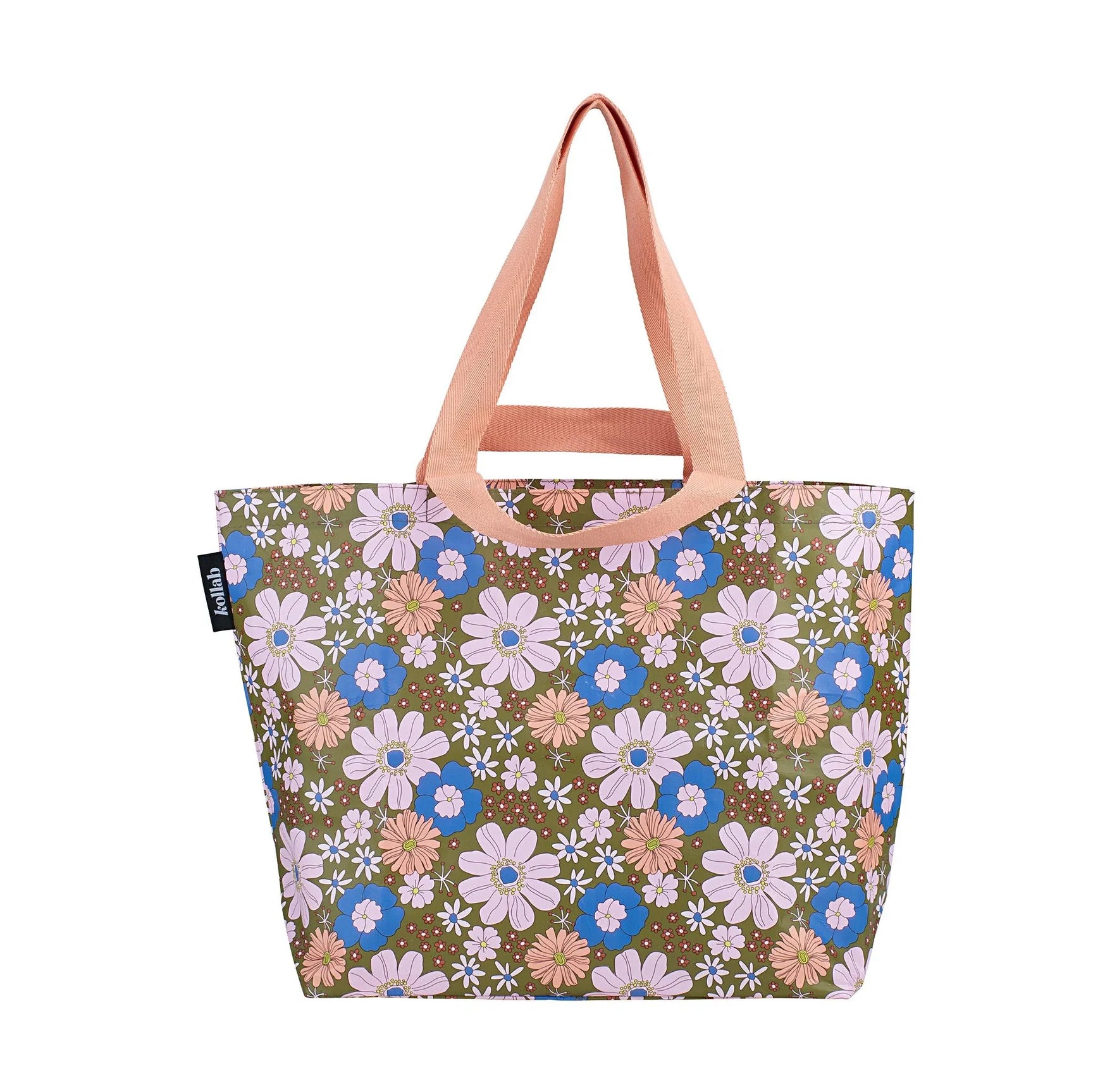Kollab Shopper Tote Blue Flowers