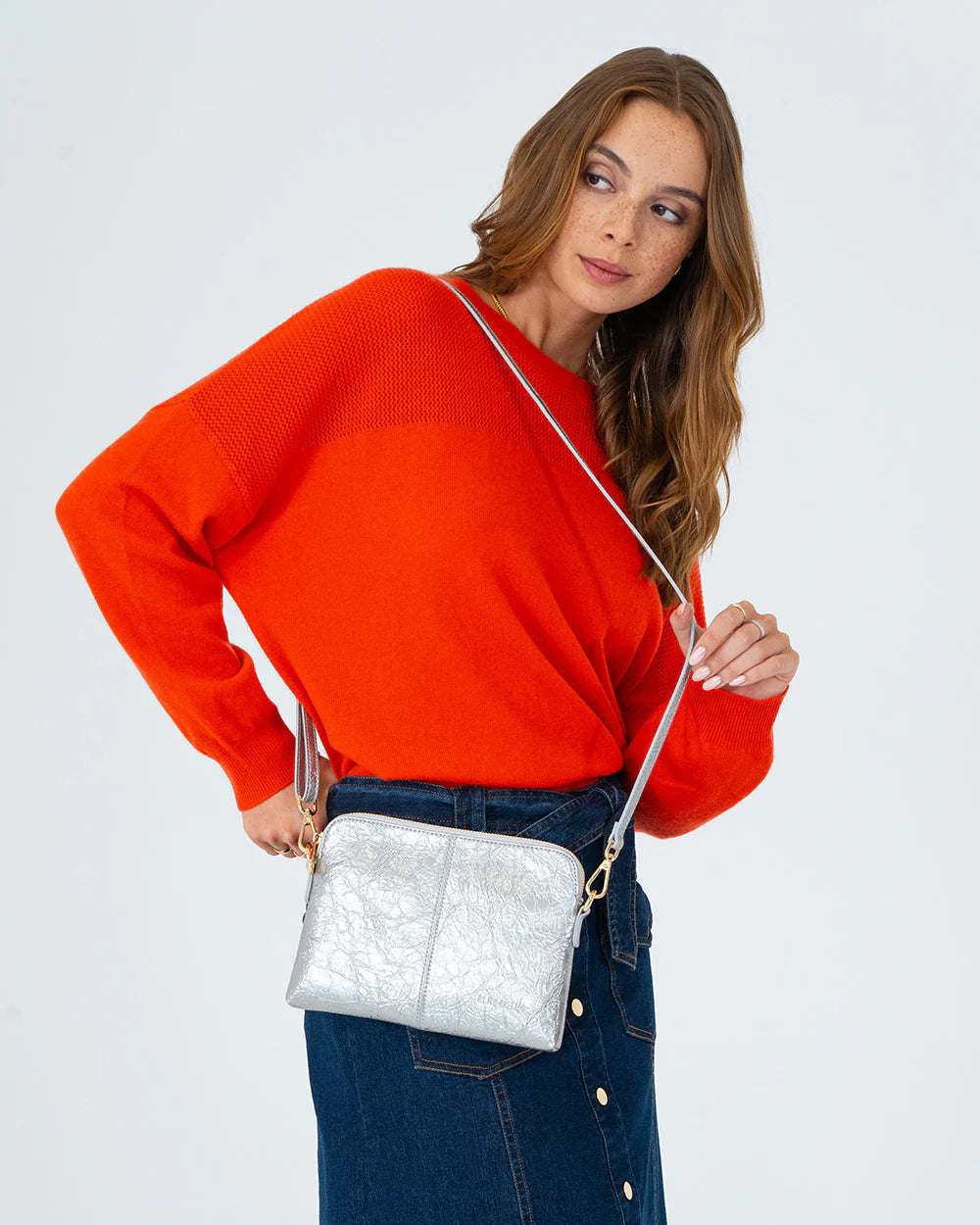 Elms & King Bowery Wallet Silver Crinkle