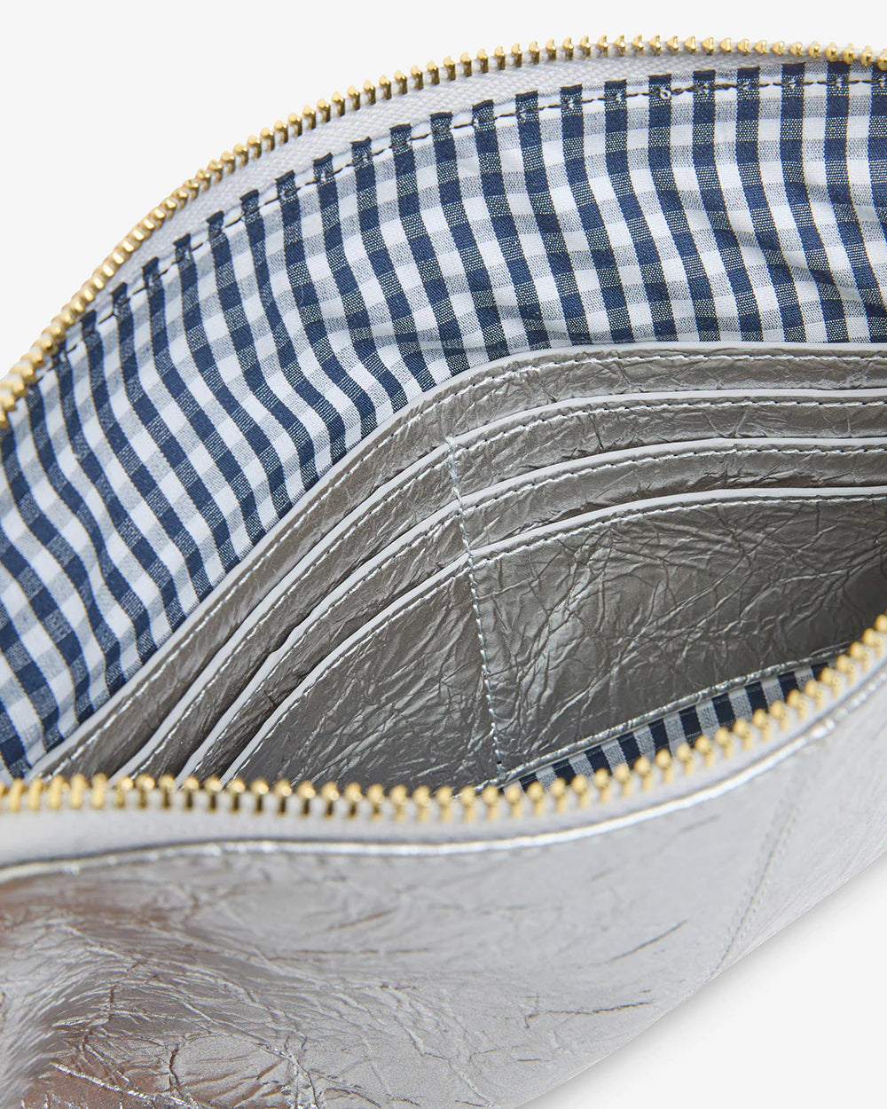 Elms & King Bowery Wallet Silver Crinkle
