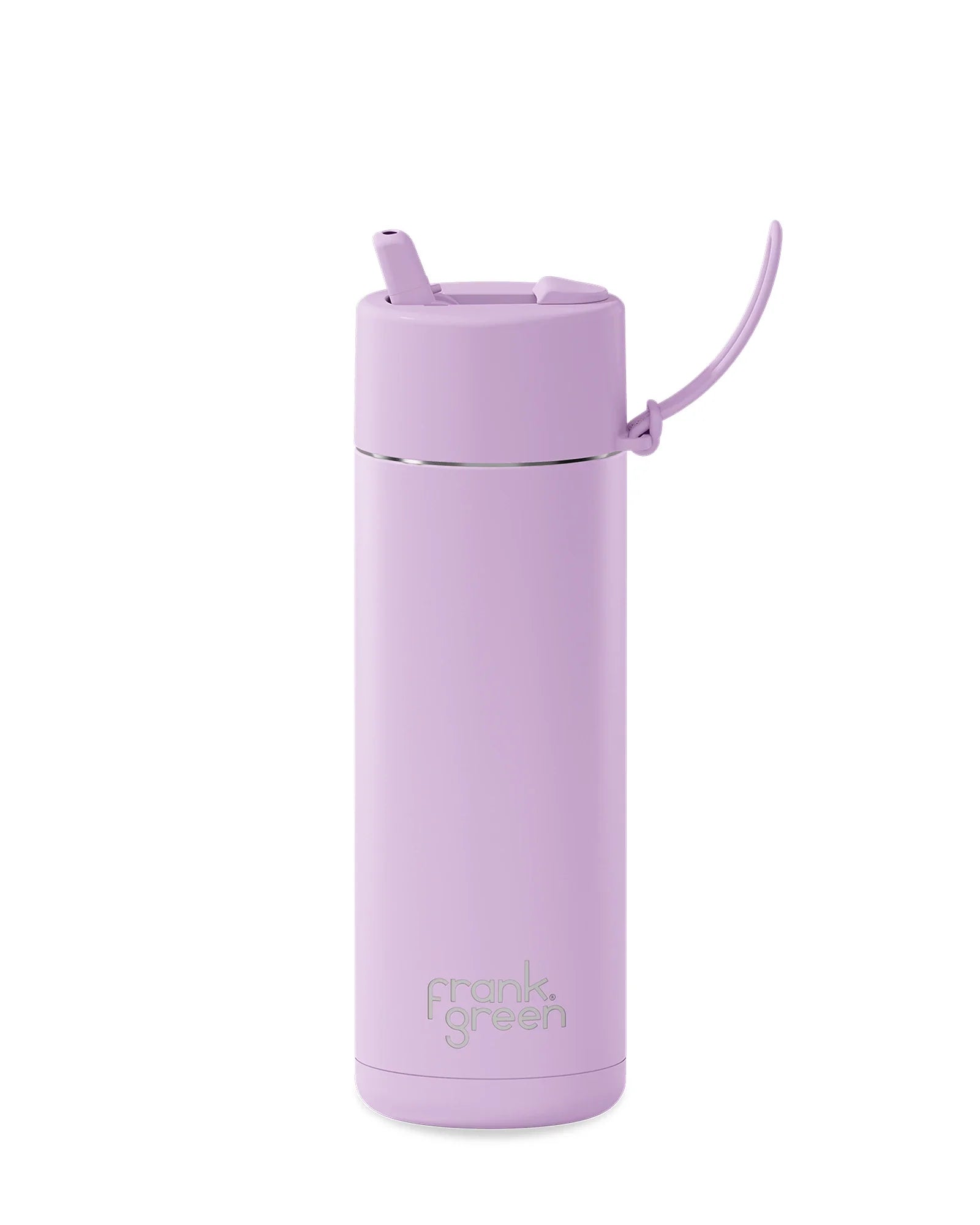 Frank Green Stainless Steel Ceramic Reusable Bottle Lilac Haze With Flip Straw Lid 20oz/595ml