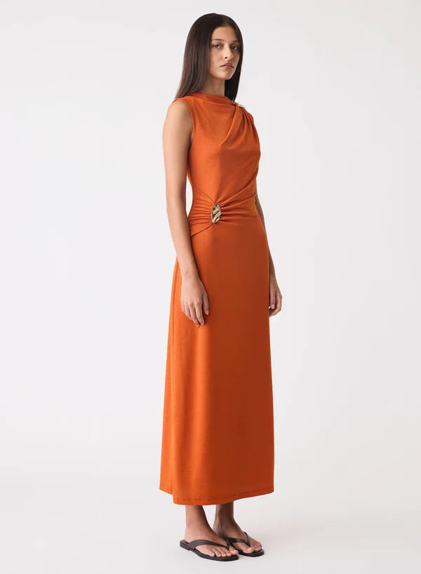 Esmaee Sculpt Midi Dress Amber