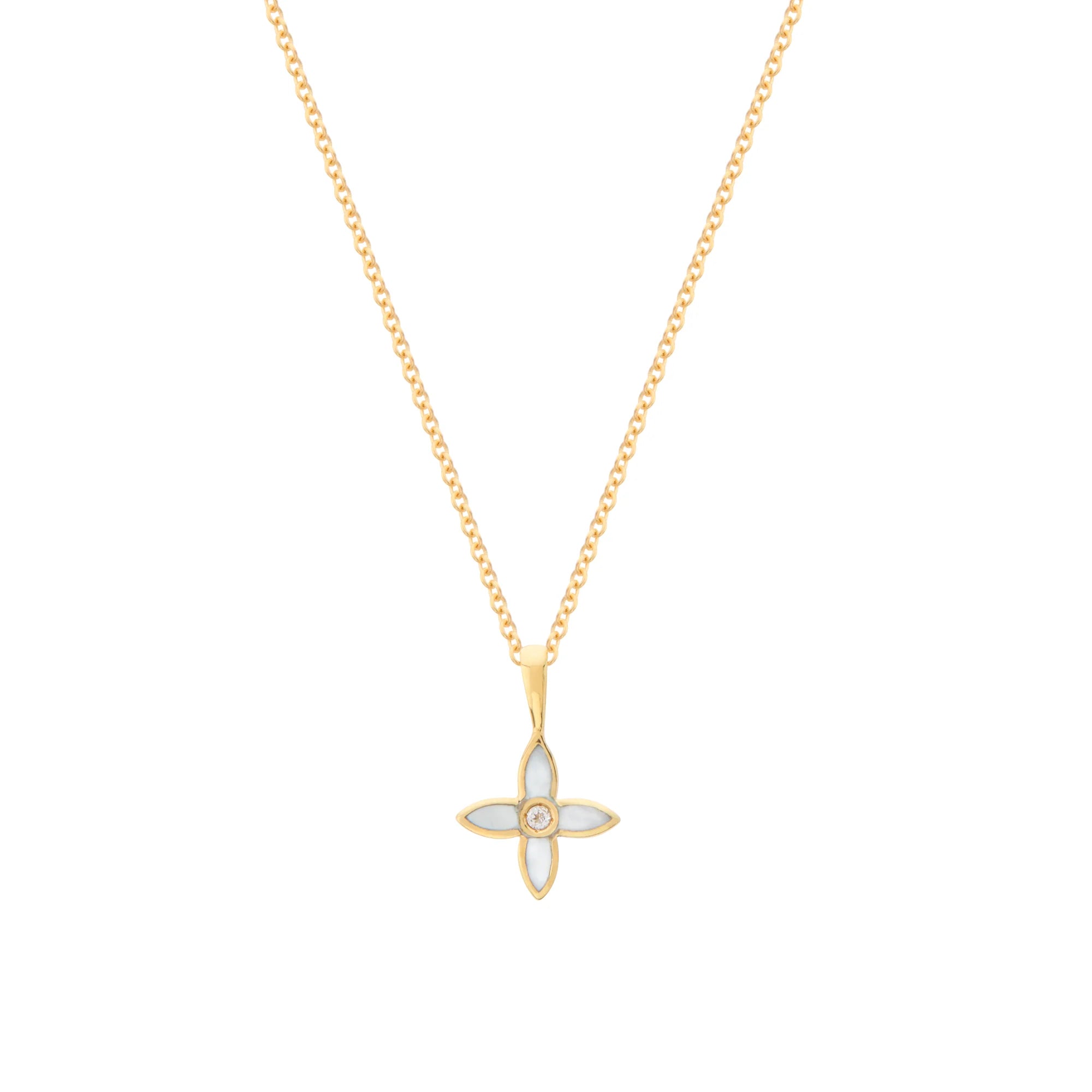 Murkani Desert Flower Charm Necklace 18KT Yellow Gold Plate