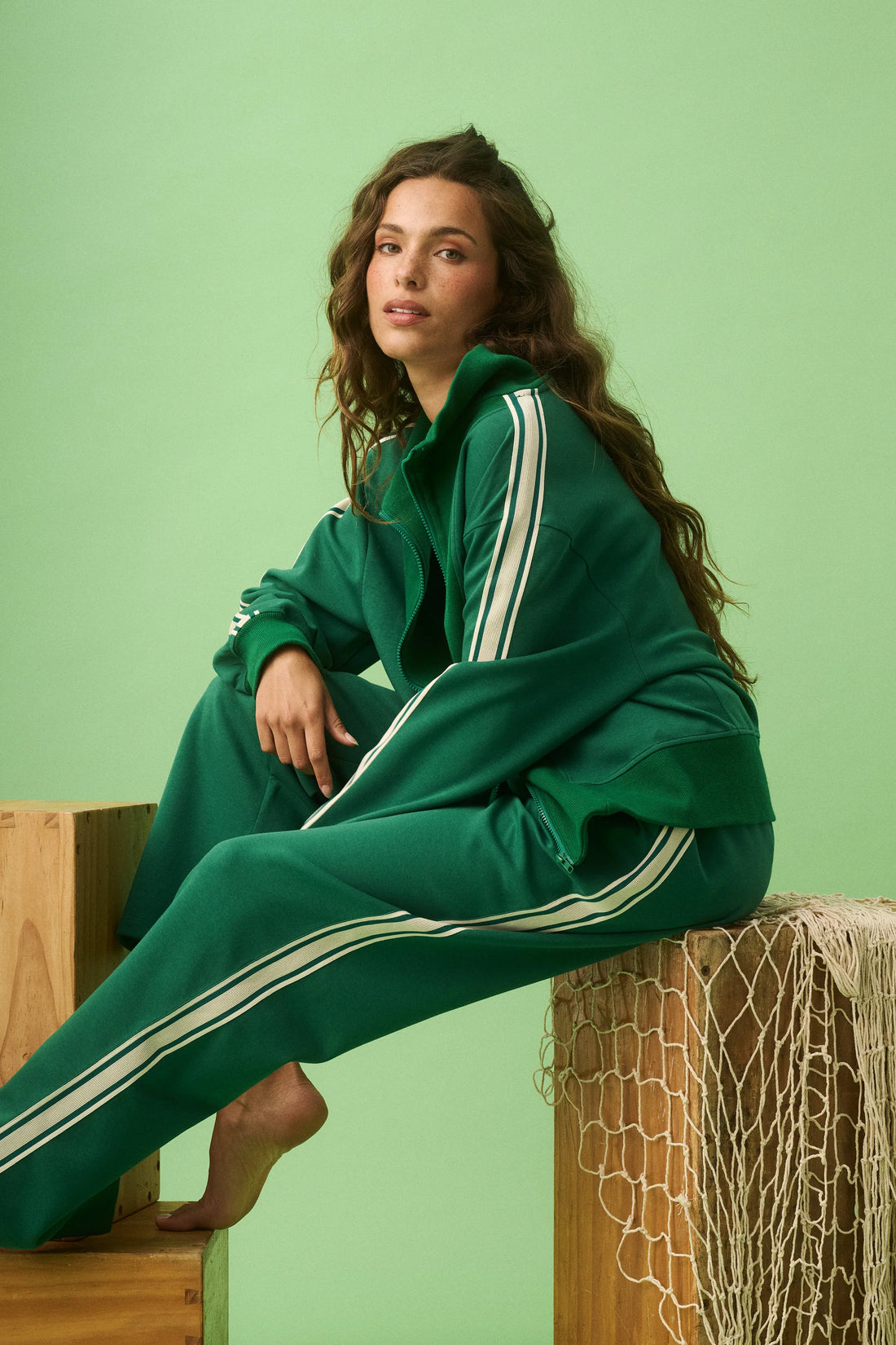 Cartel & Willow Corey Zip Through Sweater Tide