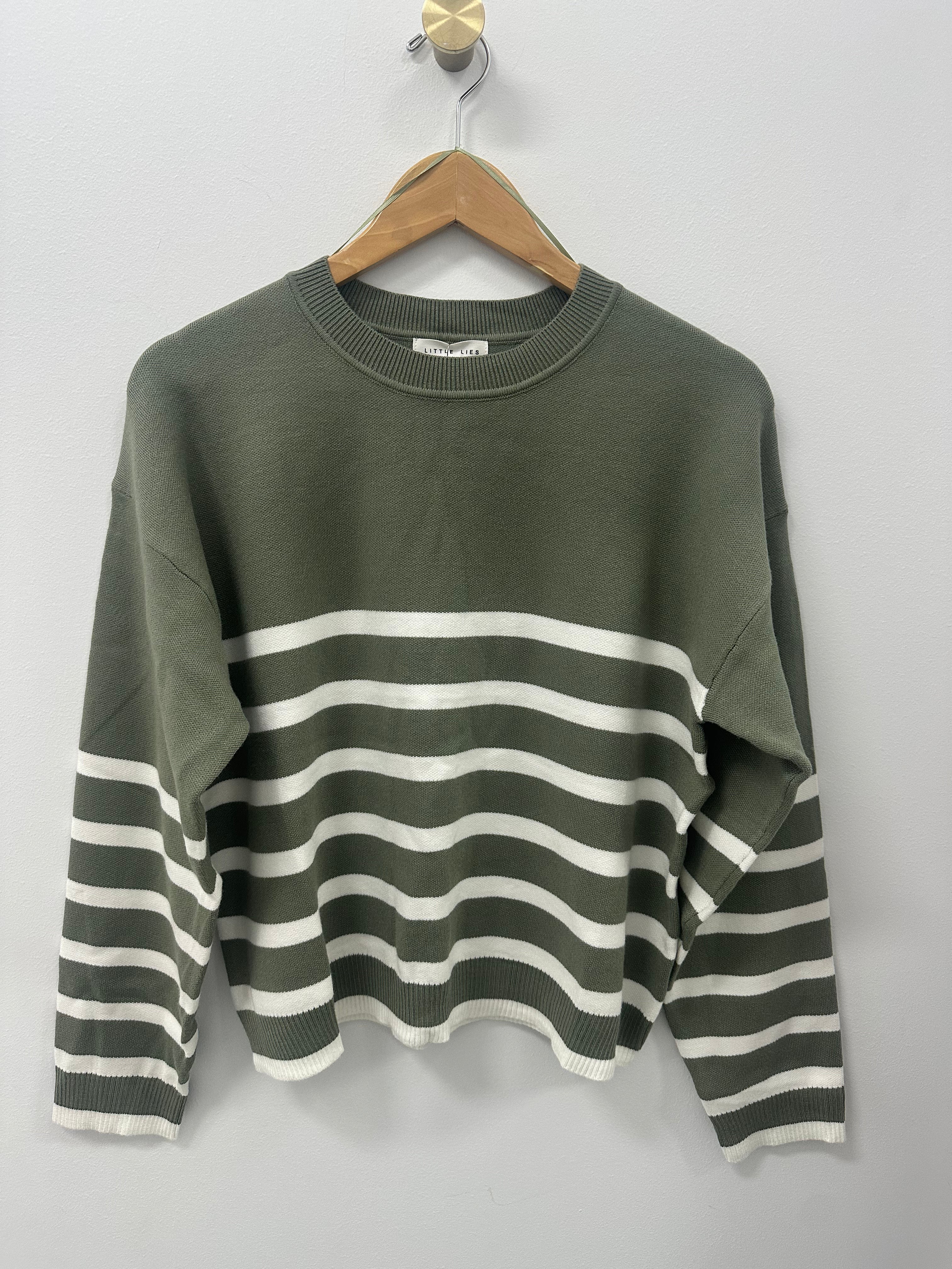 Little Lies Lottie Stripe Sweater Green