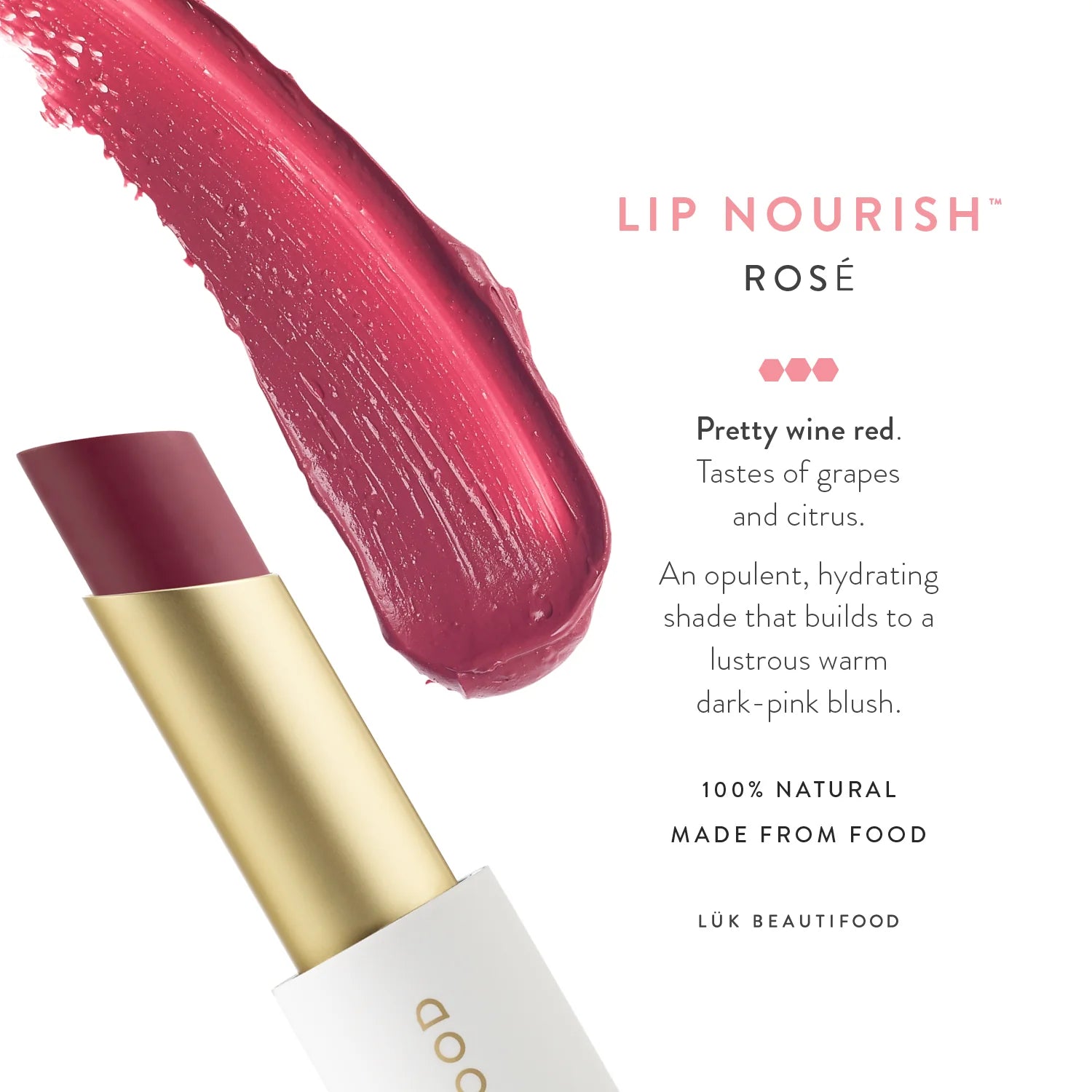 LUK Beautifood Lip Nourish Rose&