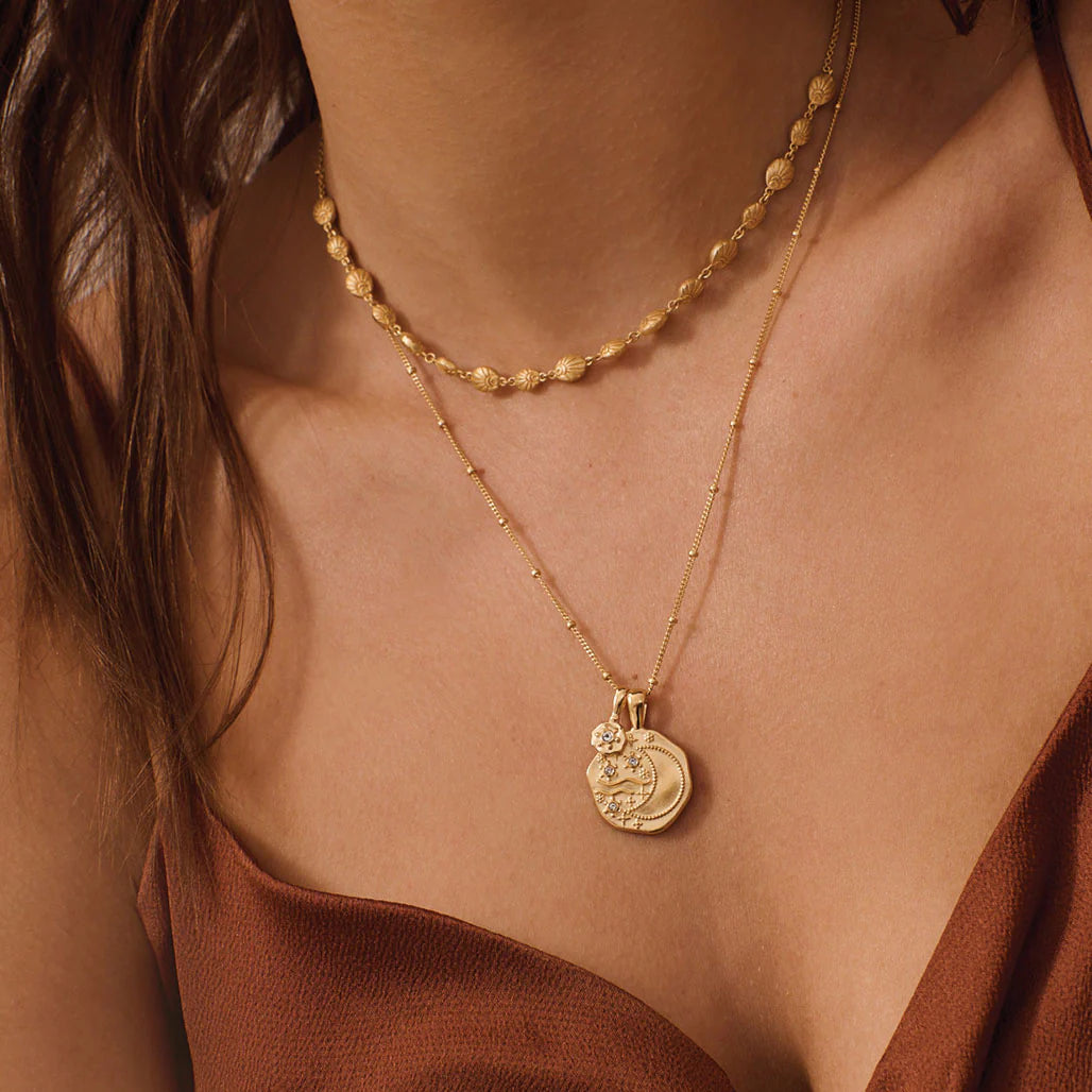 Murkani Night Sky Pendant 18KT Gold Plated Necklace