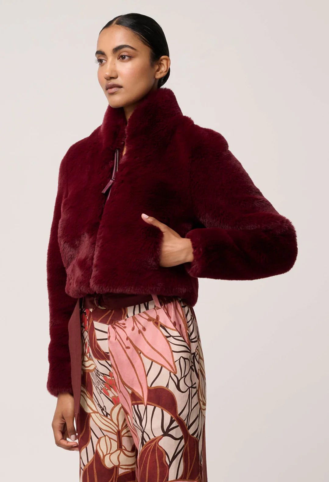 Once Was Dawn Faux Cropped Jacket