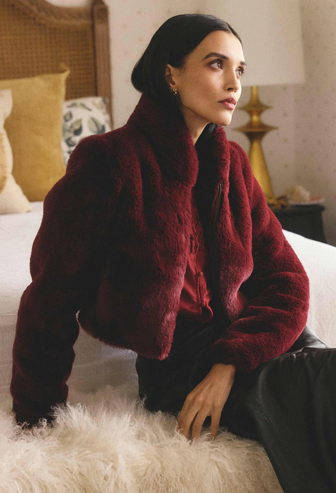 Once Was Dawn Faux Cropped Jacket