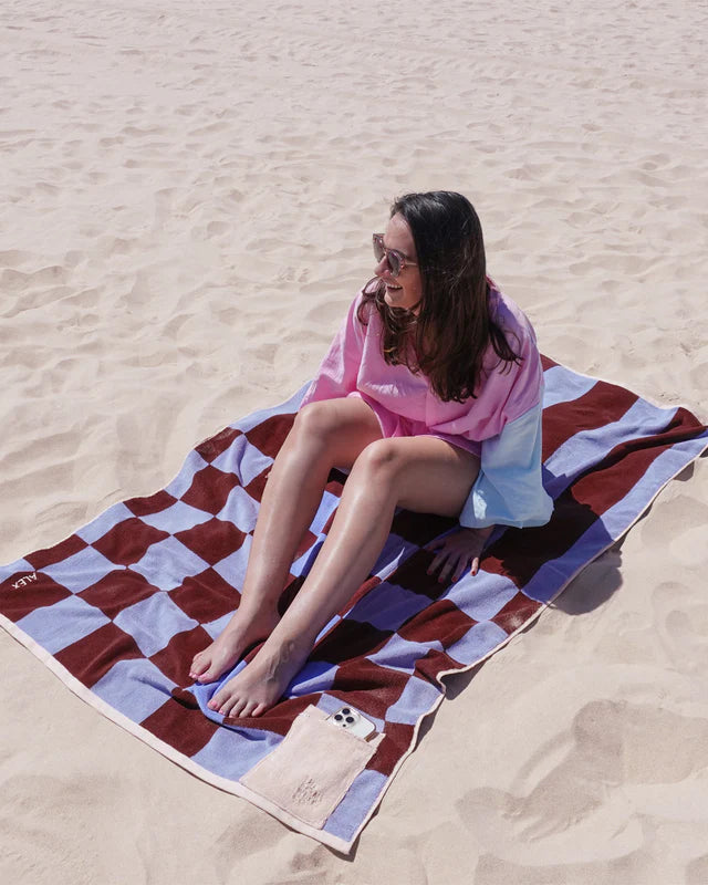 The Somewhere Co Iced Mocha Premium Cotton Beach Towel