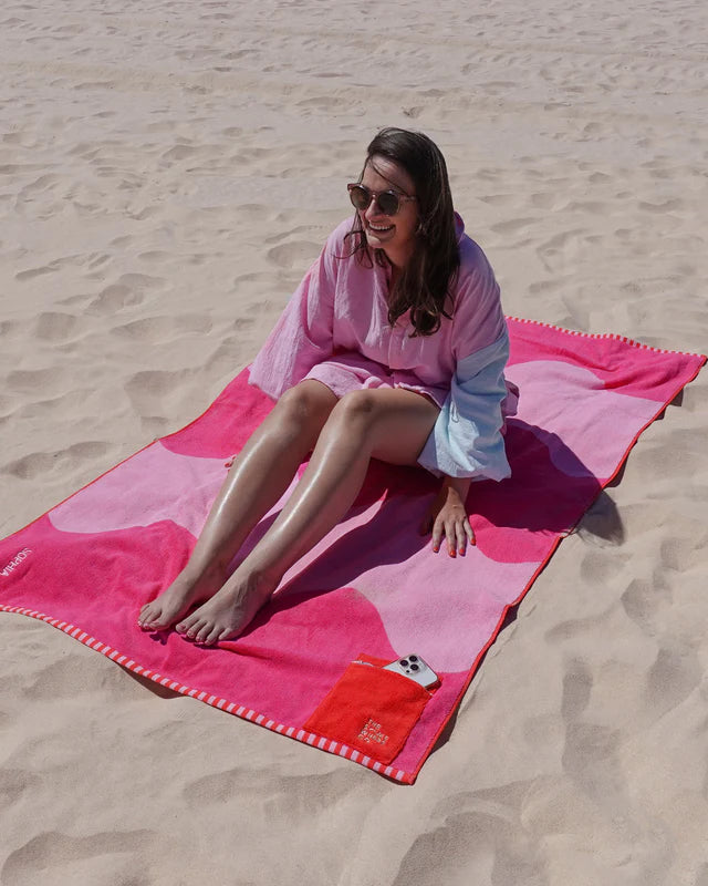 The Somewhere Co Raspberry Jelly Premium Cotton Beach Towel