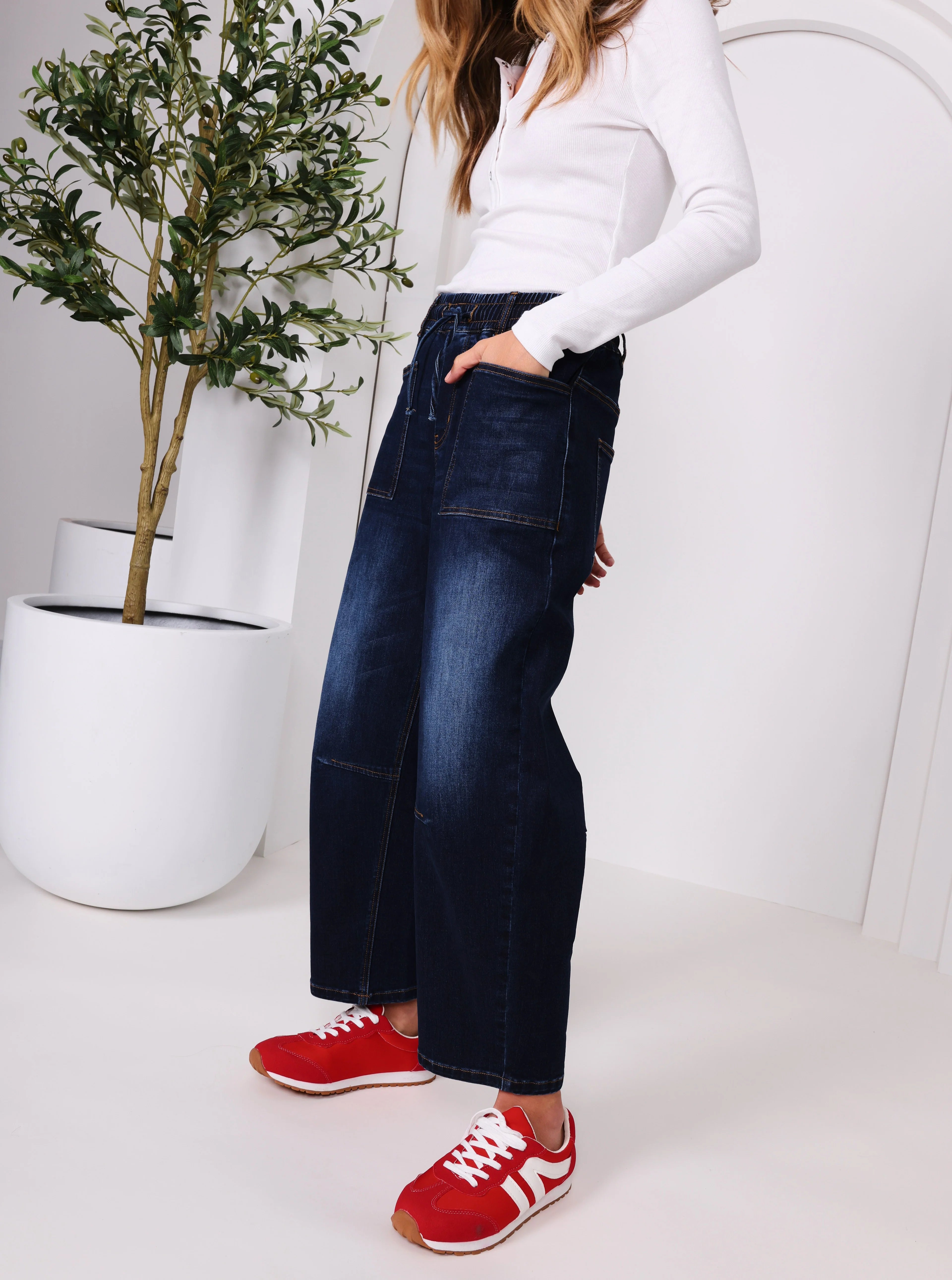 Monaco Leo Barrel Jeans Ink