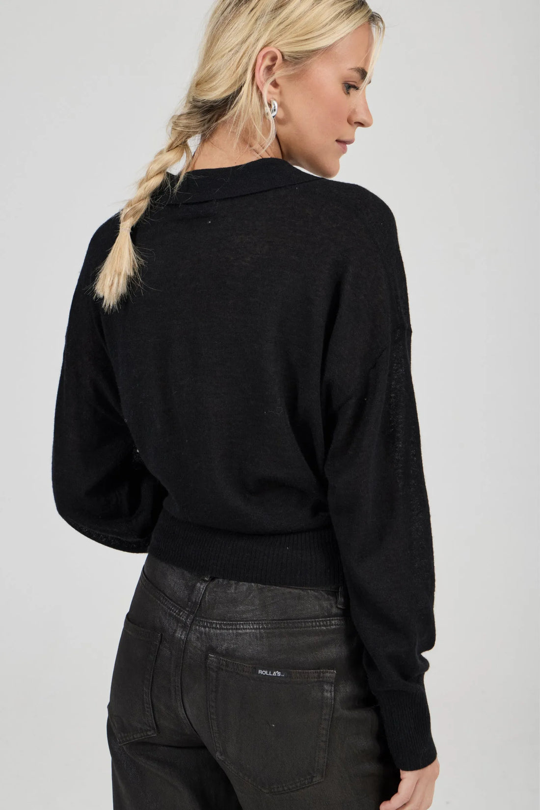 Rollas Amelie Knit Polo Black