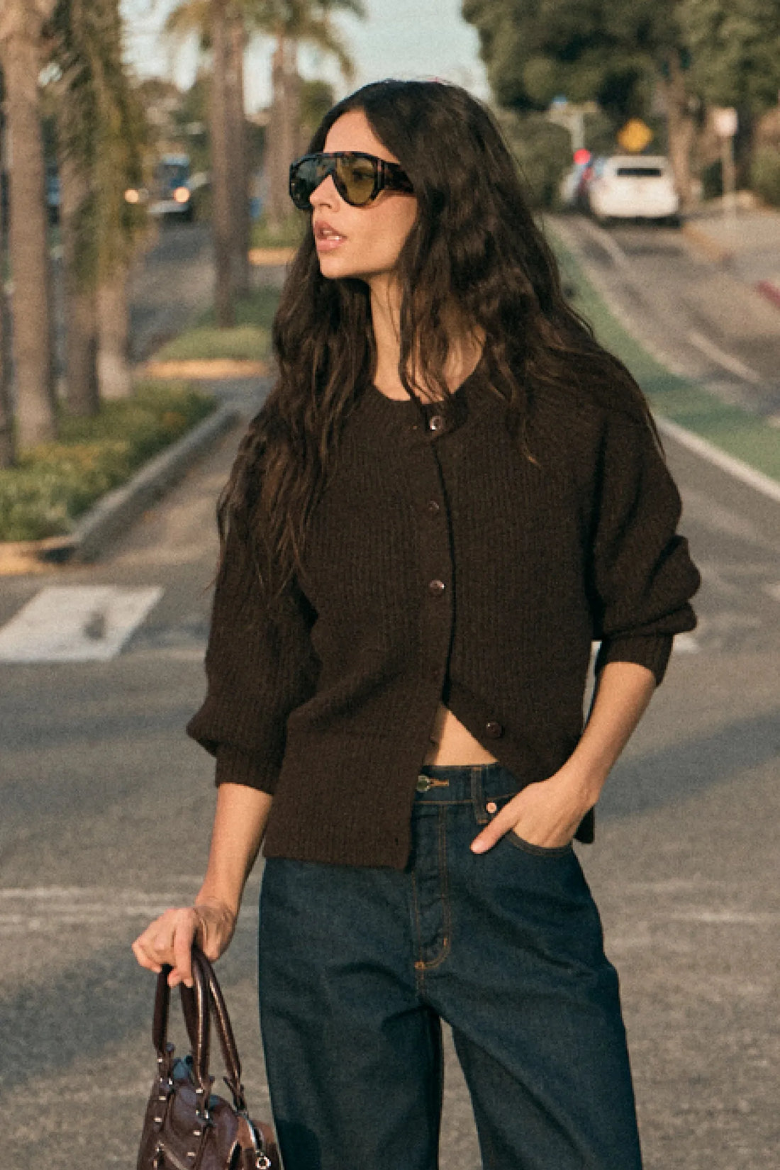 Rollas Duchess Cardigan Chocolate