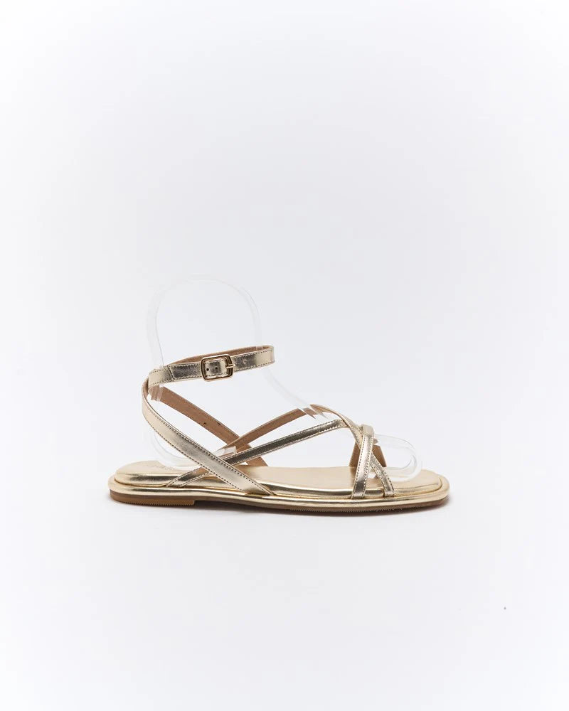 Walnut Ripley Leather Sandal Soft Gold