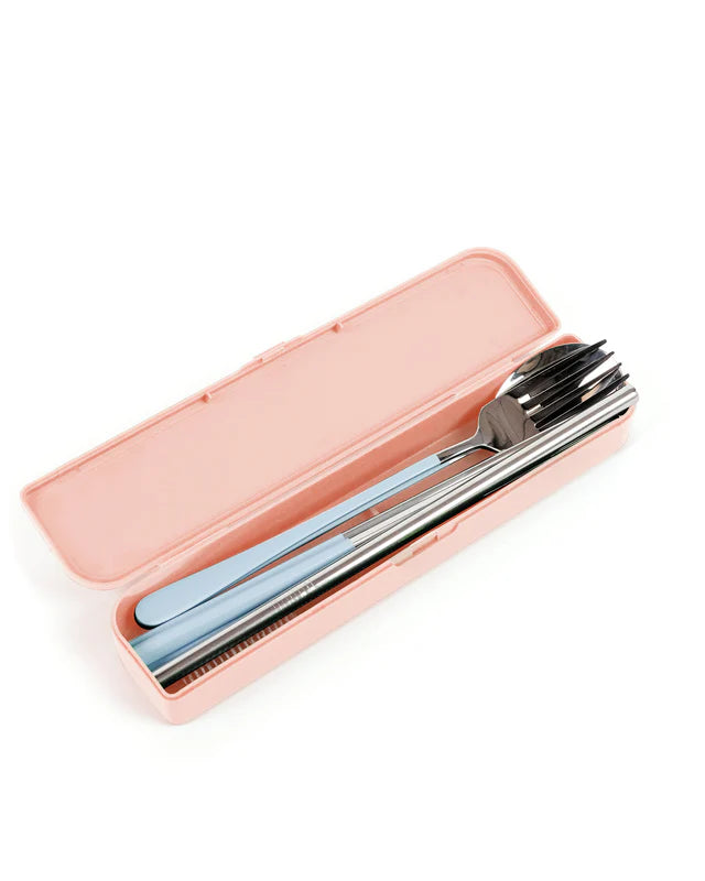 The Somewhere Co Take Me Away Cutlery Kit Forest Powder Blue Handle