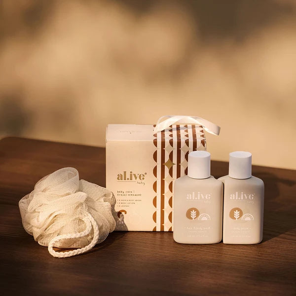 AL.IVE Baby Travel Ornament Mini Baby Wash and Lotion Gift Set