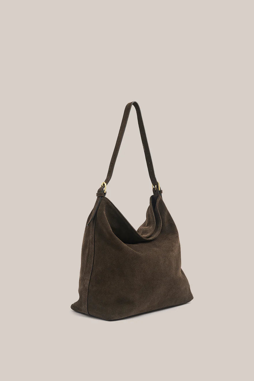 Vestirsi Savannah Suede Dark Chocolate Hobo Bag