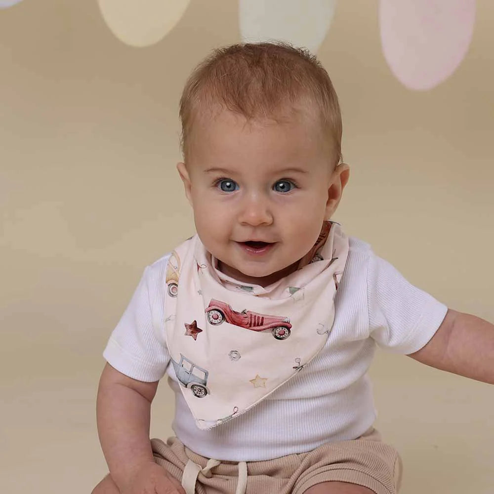 Snuggle Hunny Vintage Cars Organic Dribble Bib